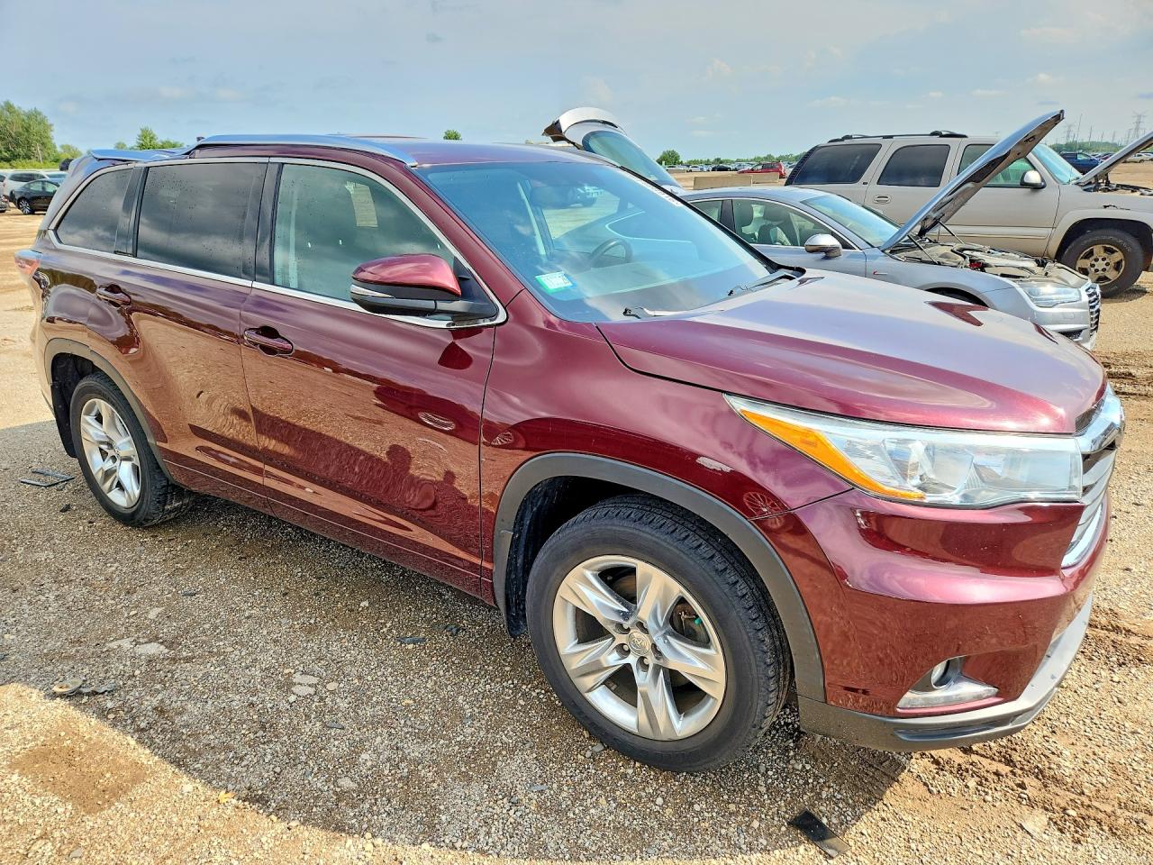 2015 Toyota Highlander Limited Burgundy vin: 5TDDKRFH2FS185803