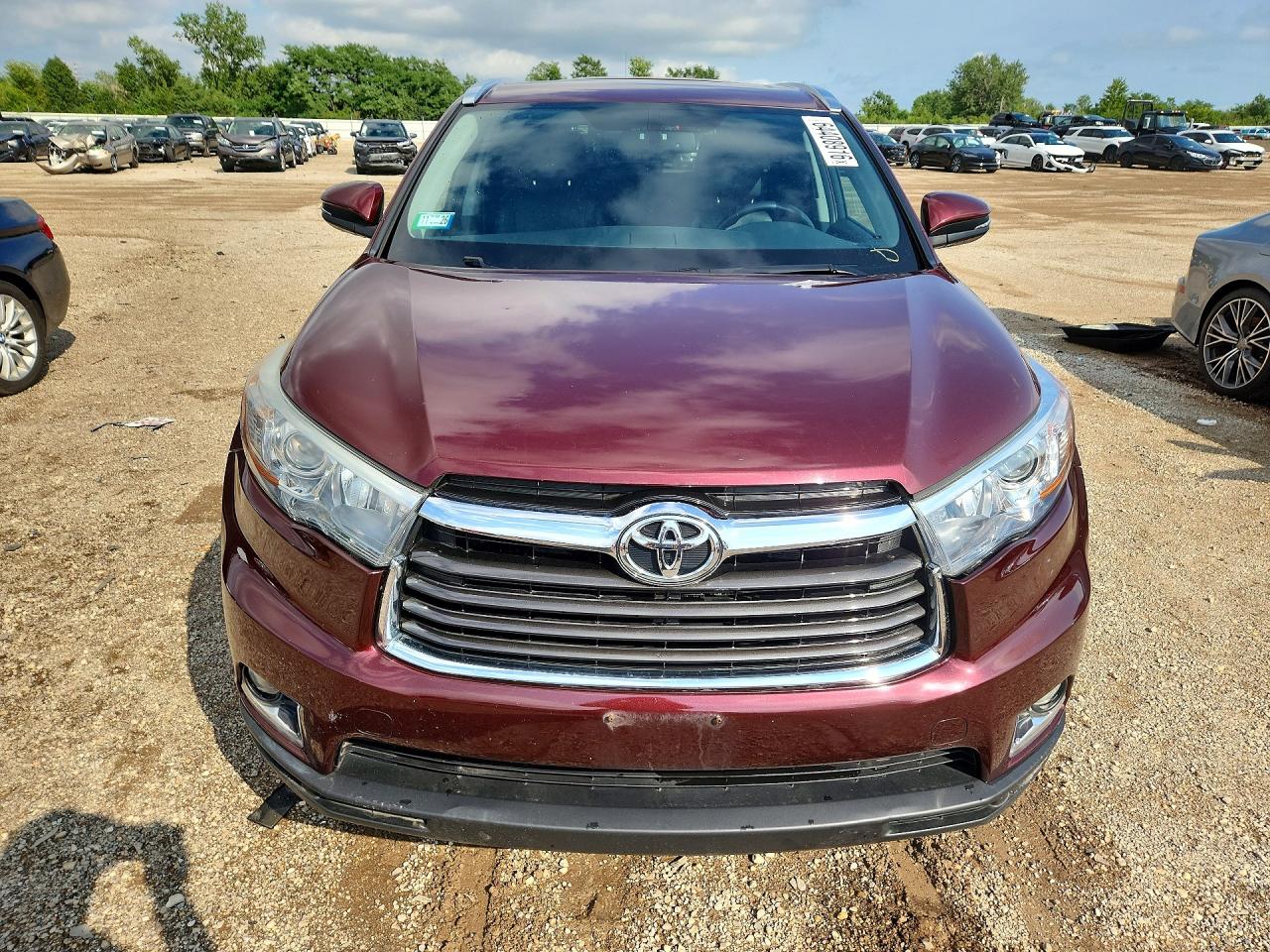 2015 Toyota Highlander Limited Burgundy vin: 5TDDKRFH2FS185803