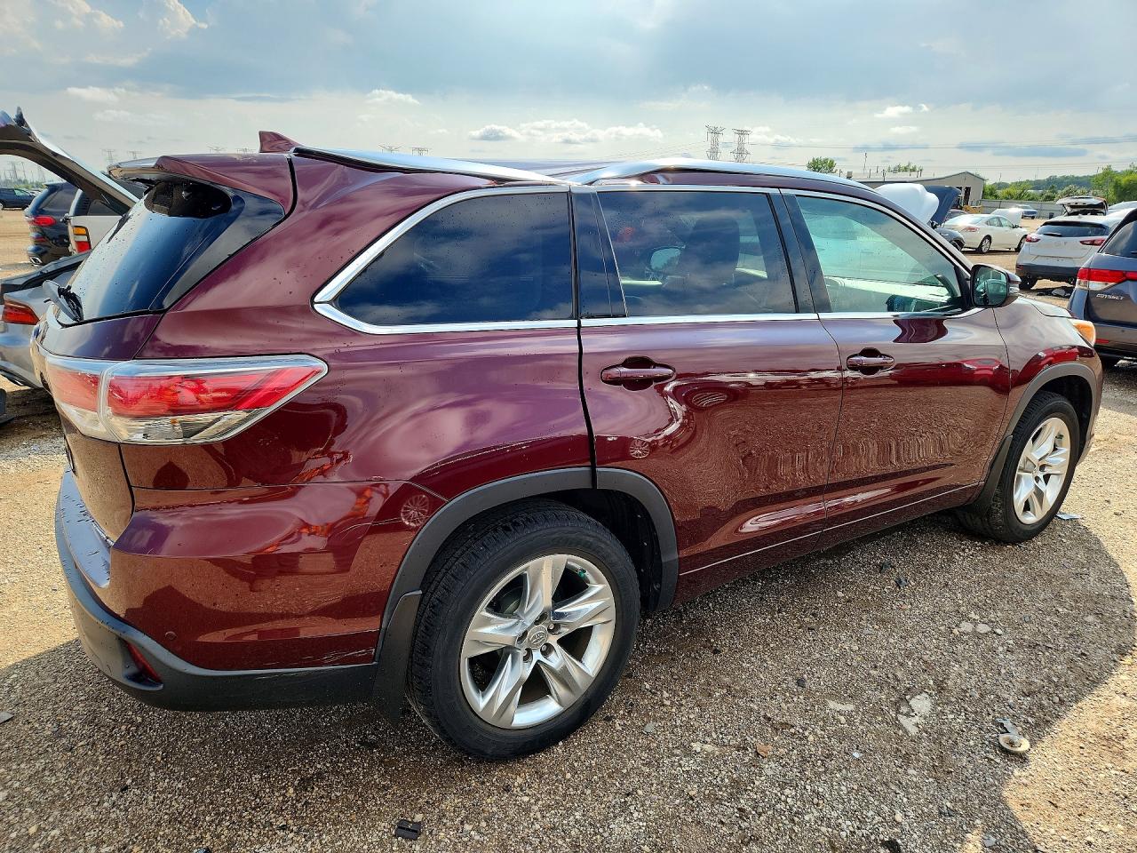 2015 Toyota Highlander Limited Burgundy vin: 5TDDKRFH2FS185803