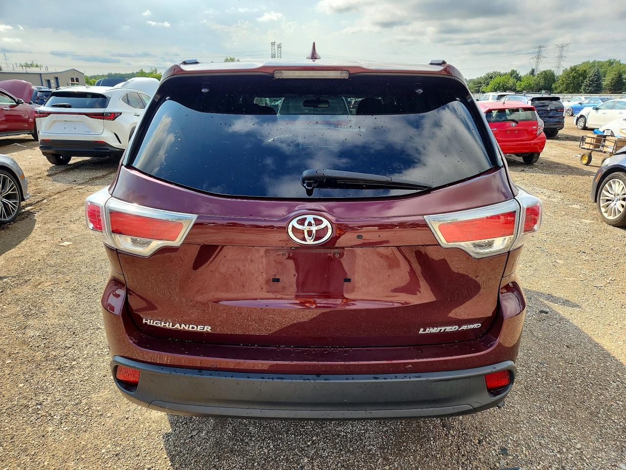 2015 Toyota Highlander Limited Burgundy vin: 5TDDKRFH2FS185803