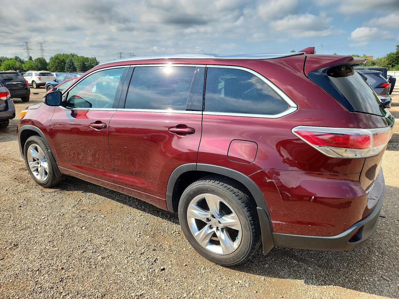 2015 Toyota Highlander Limited Burgundy vin: 5TDDKRFH2FS185803
