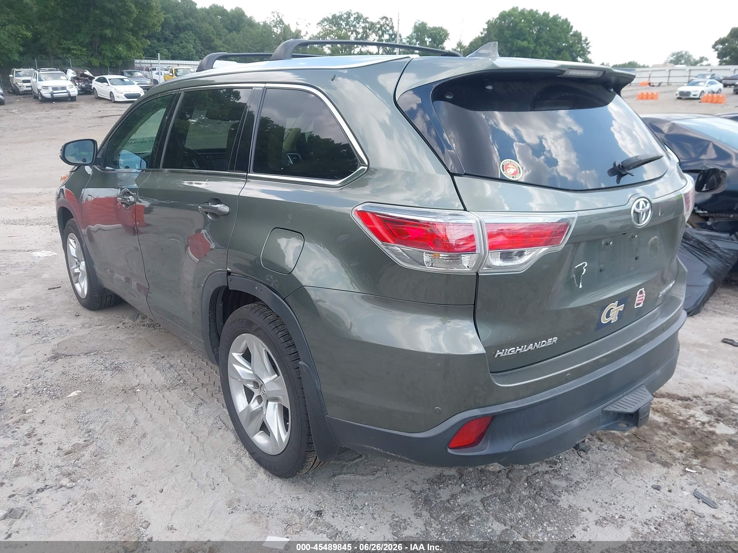 2015 Toyota Highlander Limited Platinum V6 Green vin: 5TDDKRFH2FS187020