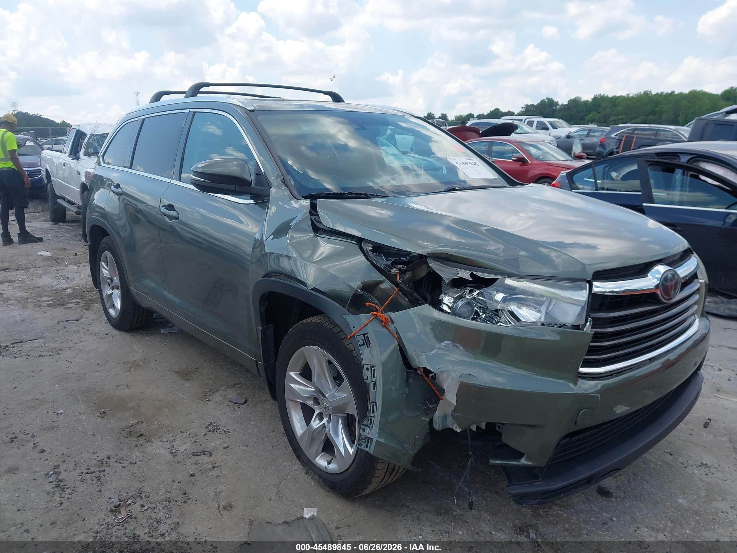 2015 Toyota Highlander Limited Platinum V6 Green vin: 5TDDKRFH2FS187020