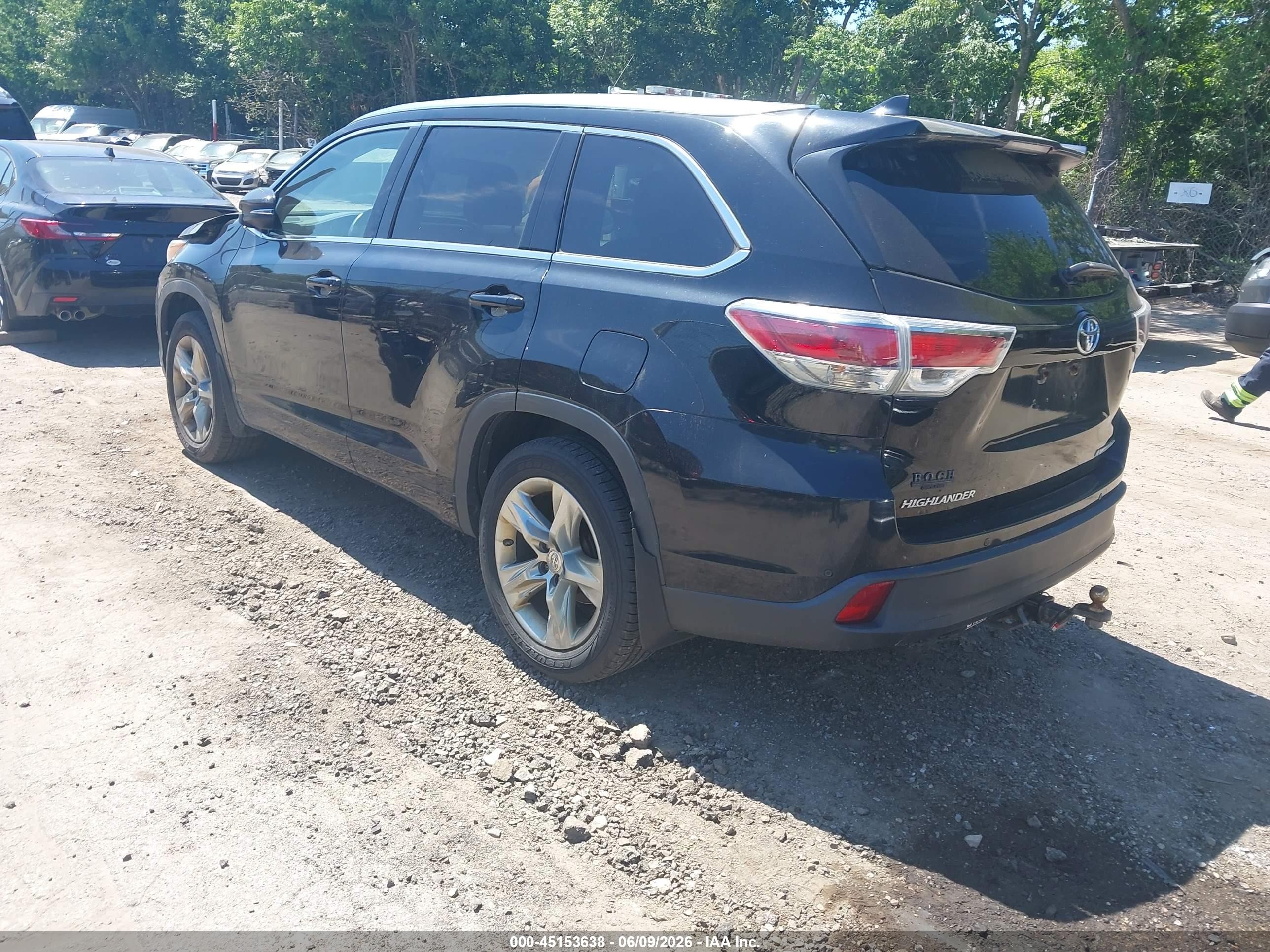 2014 Toyota Highlander Limited V6 Black vin: 5TDDKRFH3ES044110