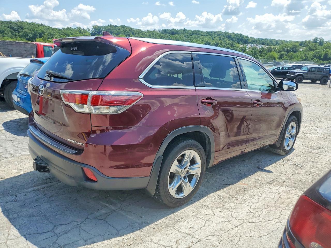 2014 Toyota Highlander Limited Maroon vin: 5TDDKRFH3ES055771
