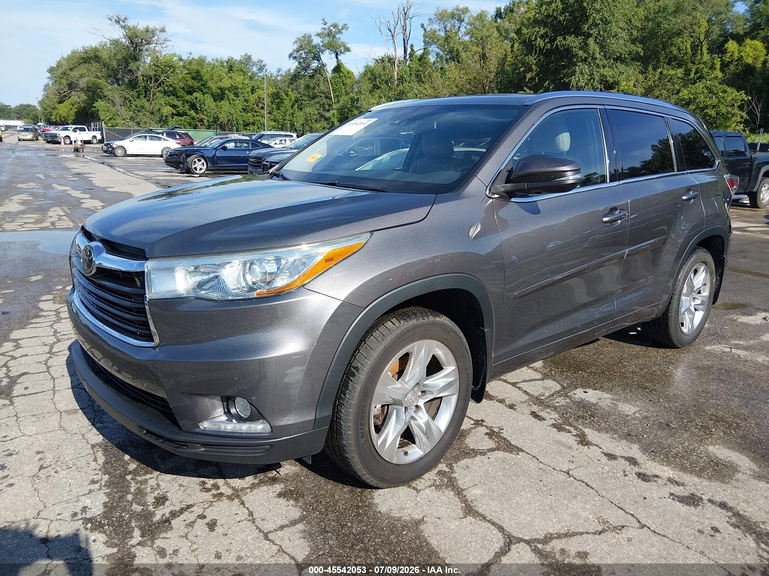 2015 Toyota Highlander Limited Platinum V6 Серый vin: 5TDDKRFH3FS105179