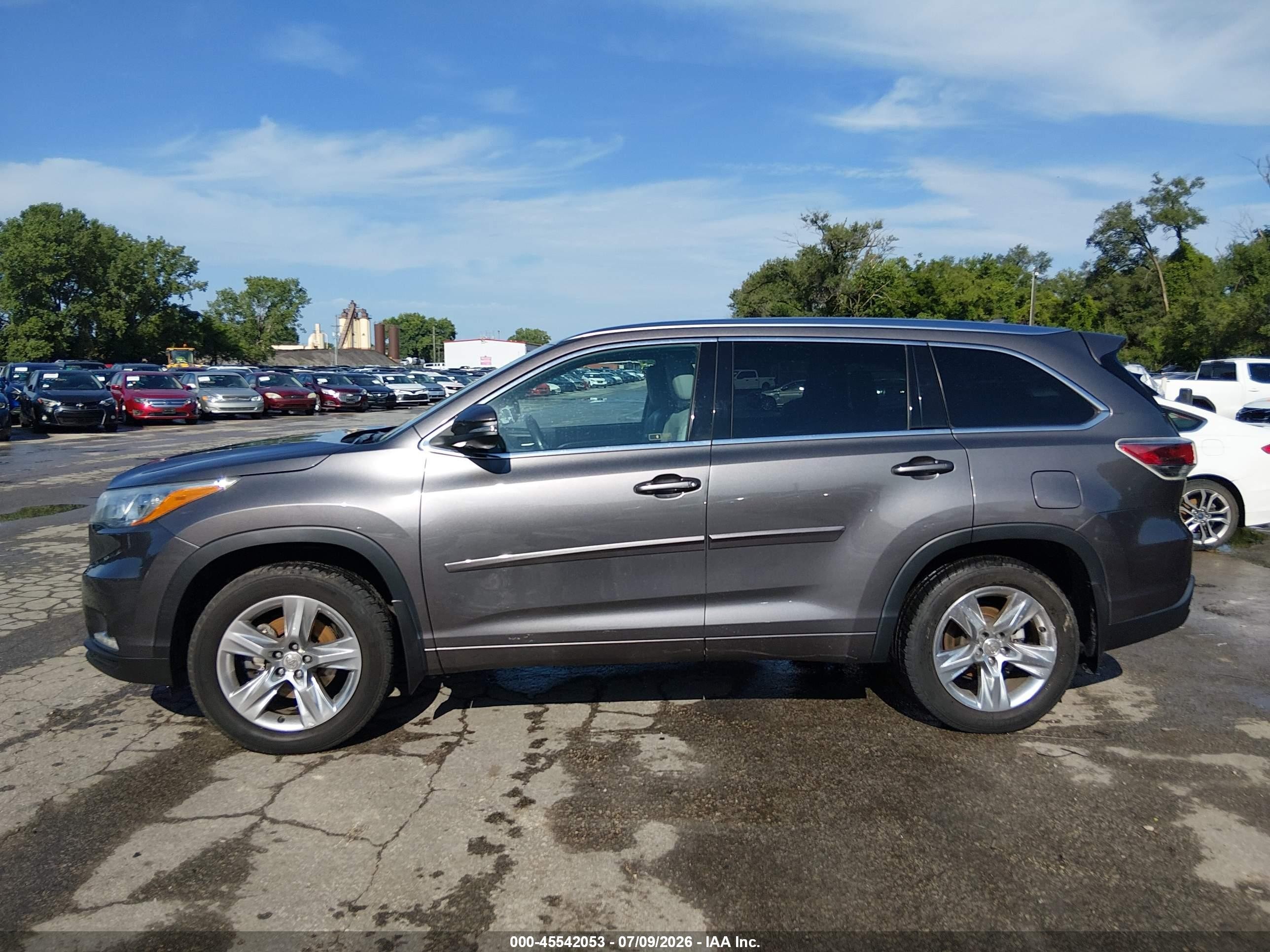 2015 Toyota Highlander Limited Platinum V6 Серый vin: 5TDDKRFH3FS105179