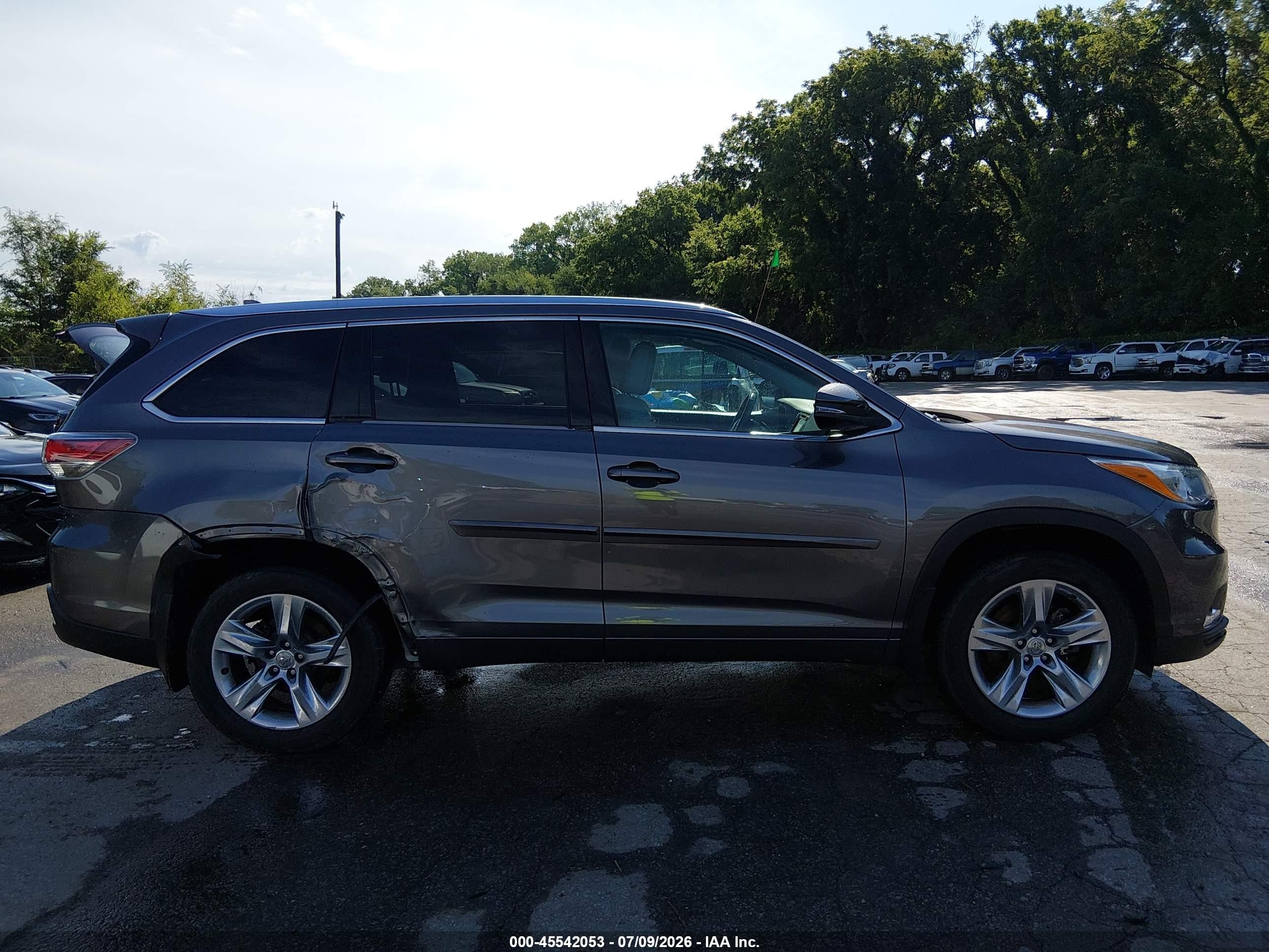 2015 Toyota Highlander Limited Platinum V6 Серый vin: 5TDDKRFH3FS105179