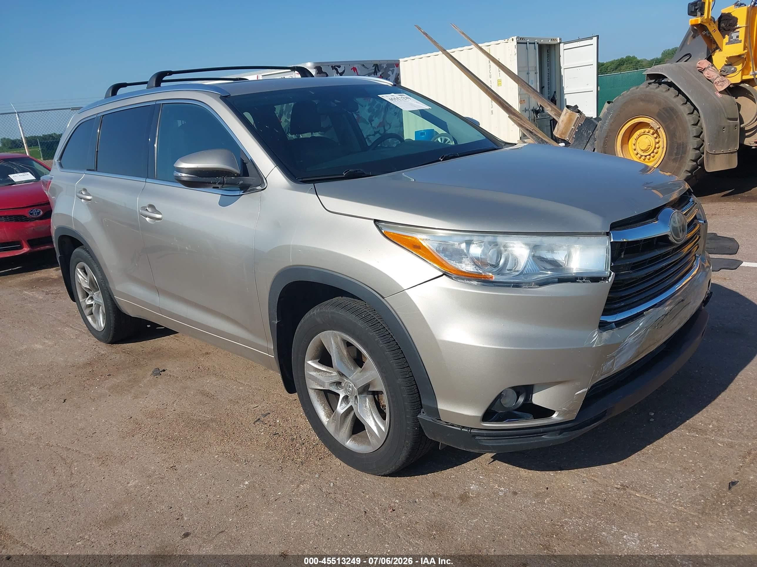 2015 Toyota Highlander Limited V6 Gold vin: 5TDDKRFH3FS185910