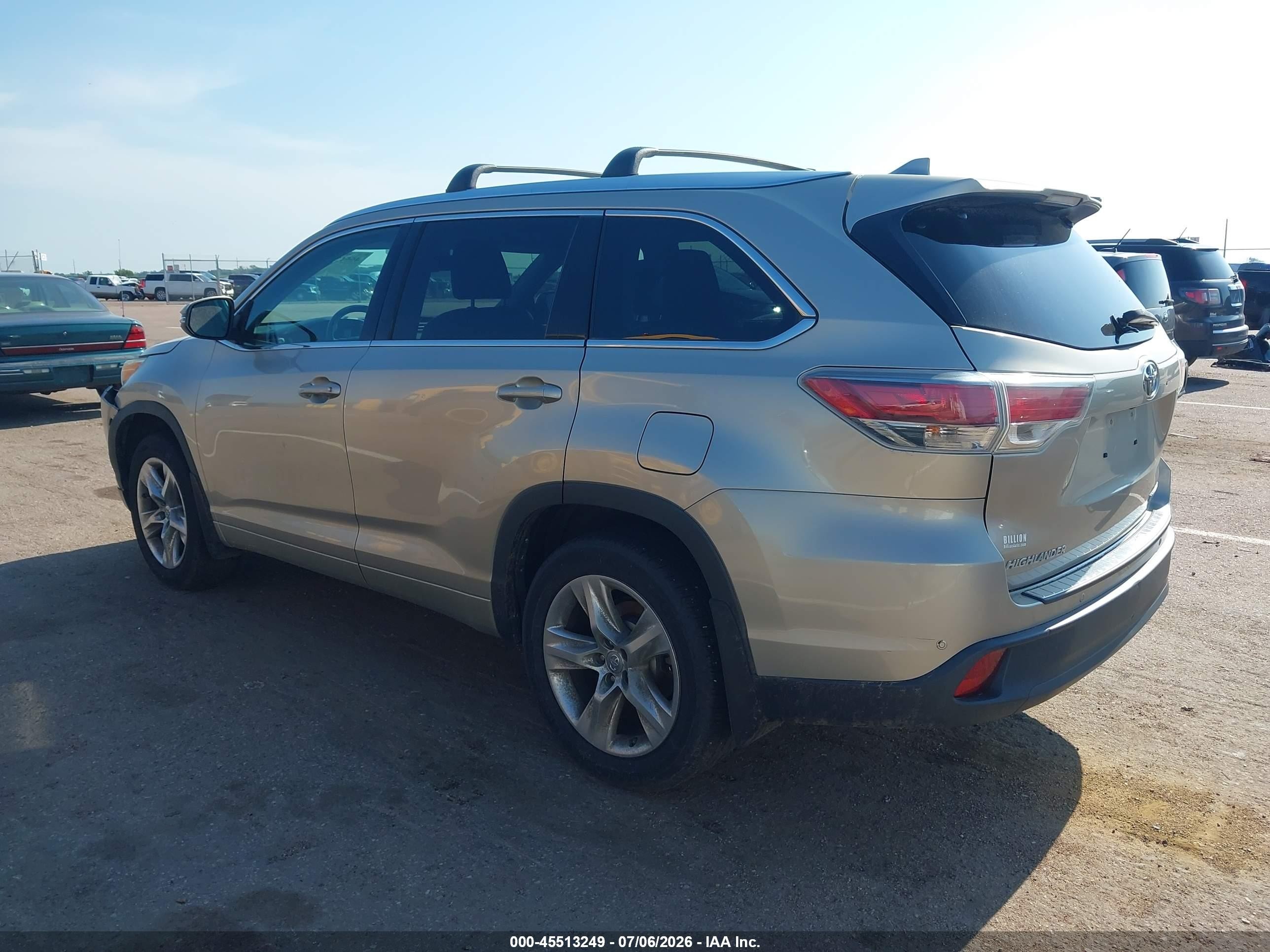 2015 Toyota Highlander Limited V6 Gold vin: 5TDDKRFH3FS185910
