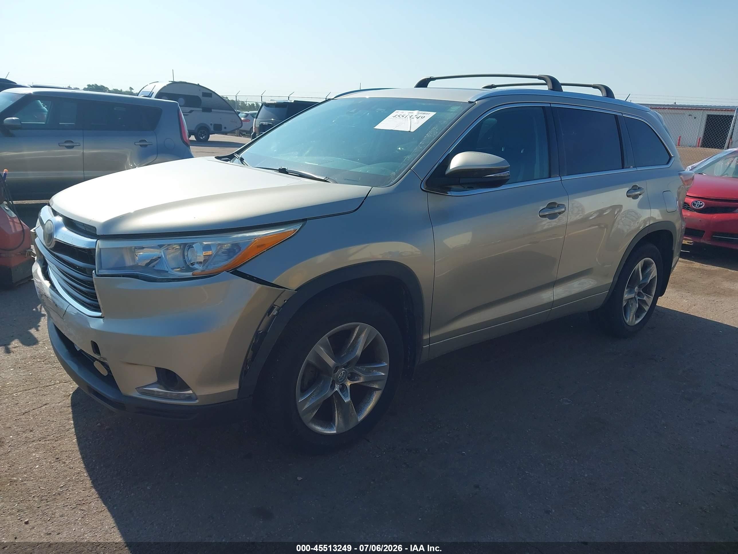 2015 Toyota Highlander Limited V6 Gold vin: 5TDDKRFH3FS185910