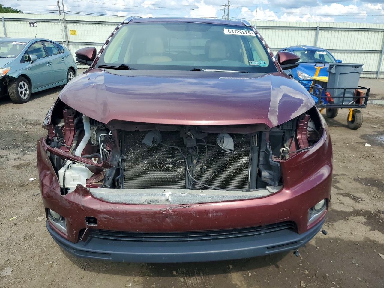 2015 Toyota Highlander Limited Burgundy vin: 5TDDKRFH3FS196826