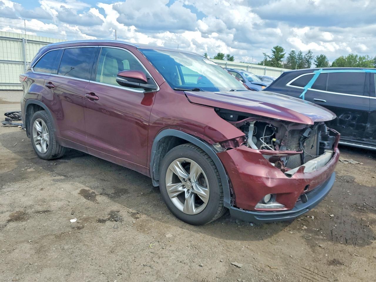 2015 Toyota Highlander Limited Burgundy vin: 5TDDKRFH3FS196826