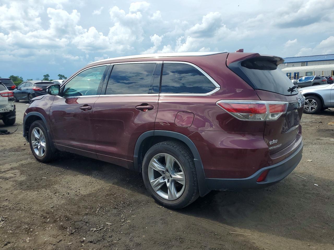 2015 Toyota Highlander Limited Burgundy vin: 5TDDKRFH3FS196826