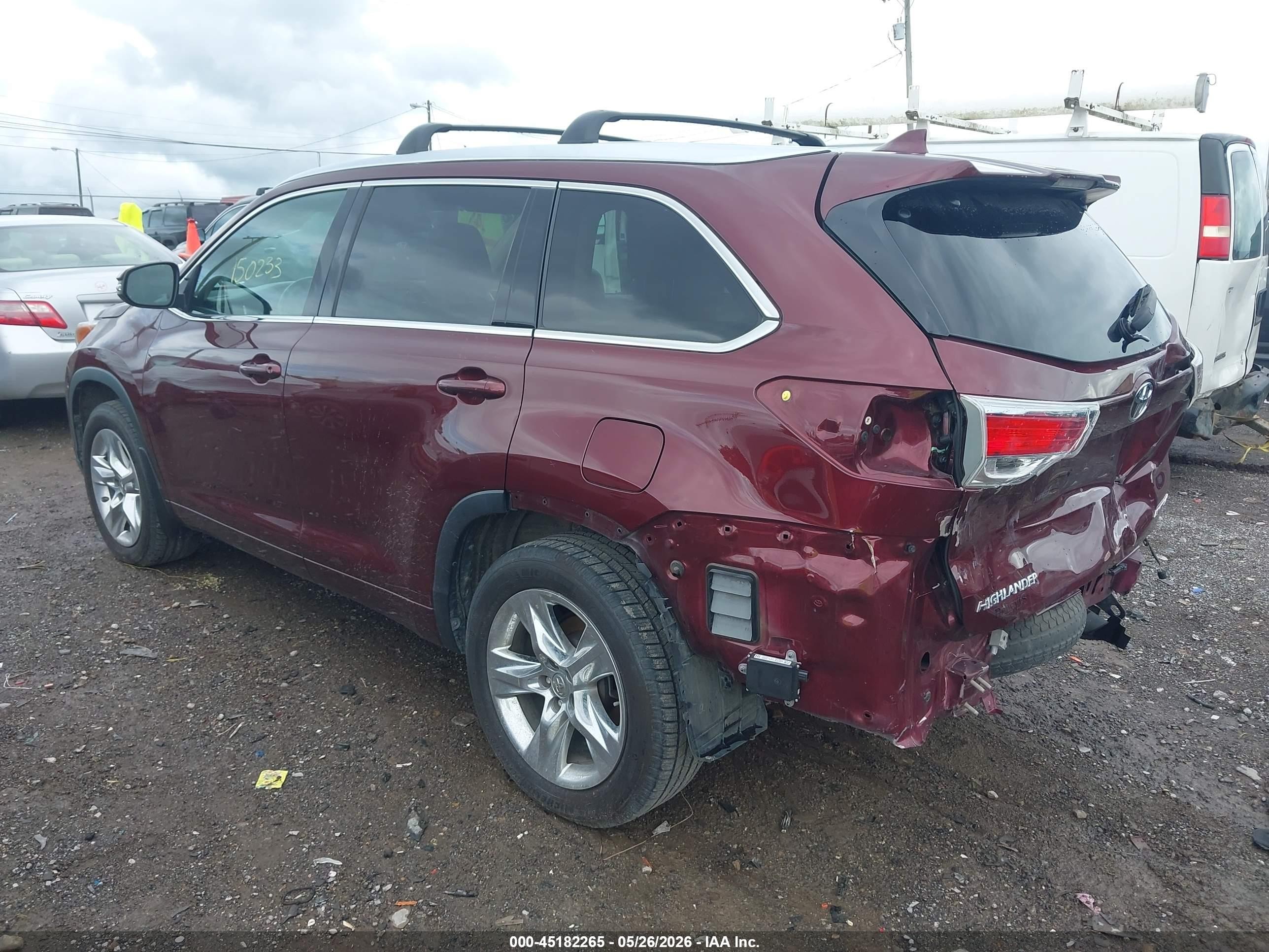 2015 Toyota Highlander Limited V6 Maroon vin: 5TDDKRFH4FS083581