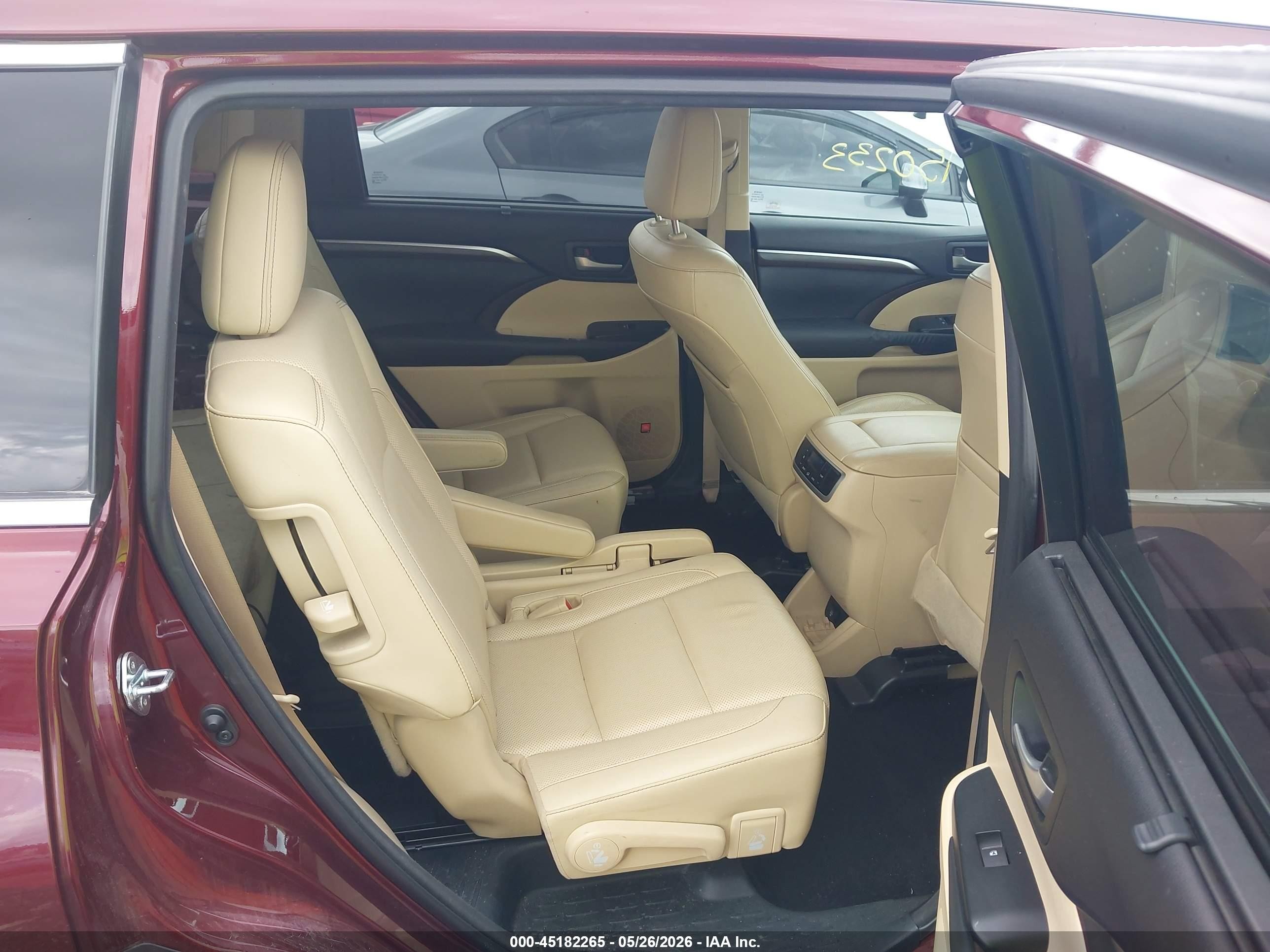 2015 Toyota Highlander Limited V6 Maroon vin: 5TDDKRFH4FS083581