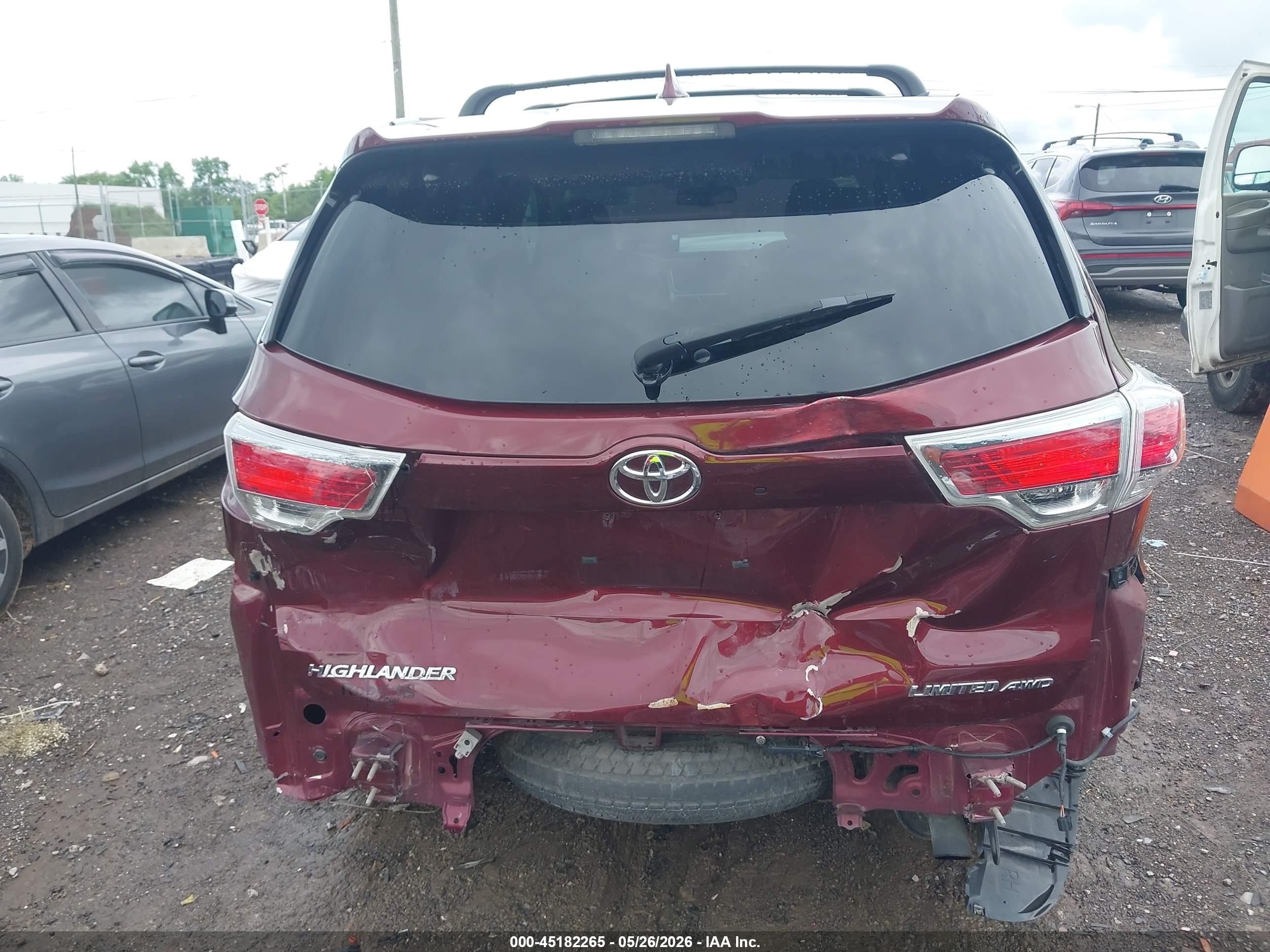 2015 Toyota Highlander Limited V6 Maroon vin: 5TDDKRFH4FS083581