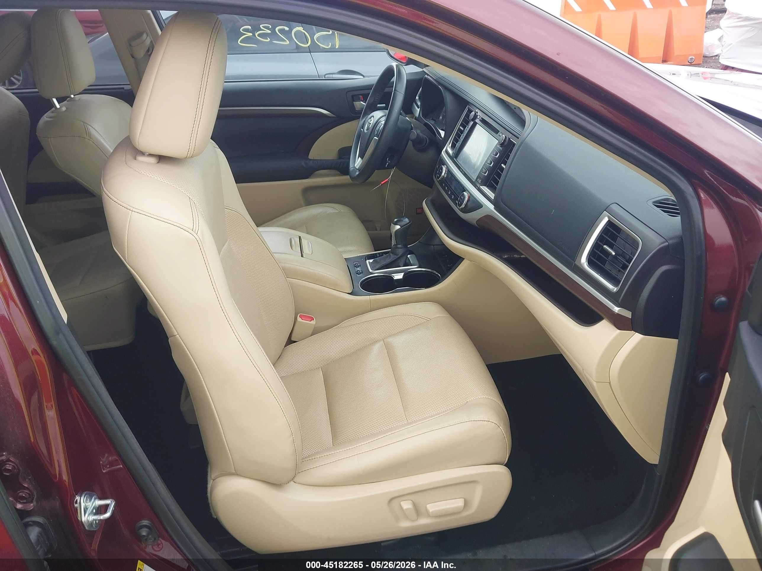 2015 Toyota Highlander Limited V6 Maroon vin: 5TDDKRFH4FS083581