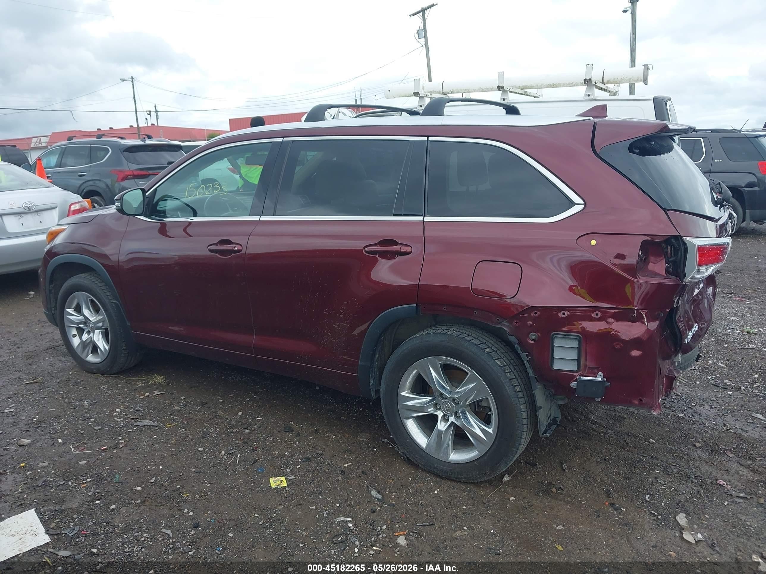 2015 Toyota Highlander Limited V6 Maroon vin: 5TDDKRFH4FS083581