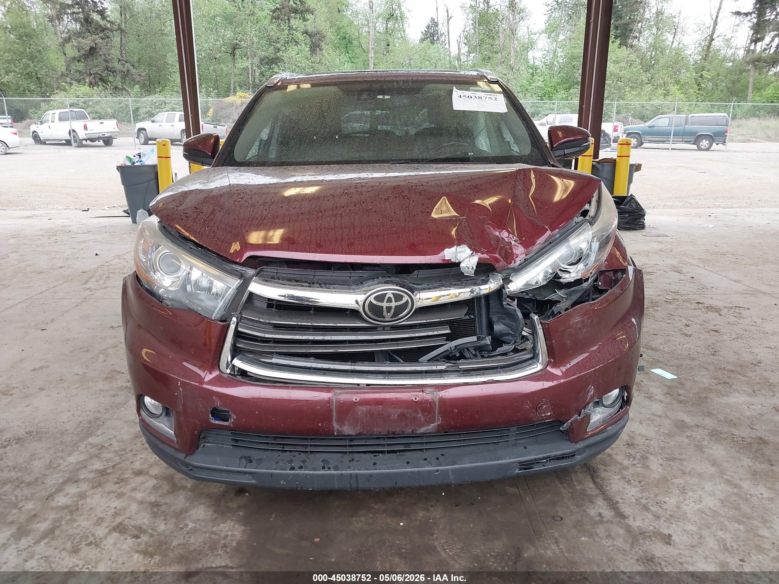 2015 Toyota Highlander Limited Platinum V6 Красный vin: 5TDDKRFH4FS097531