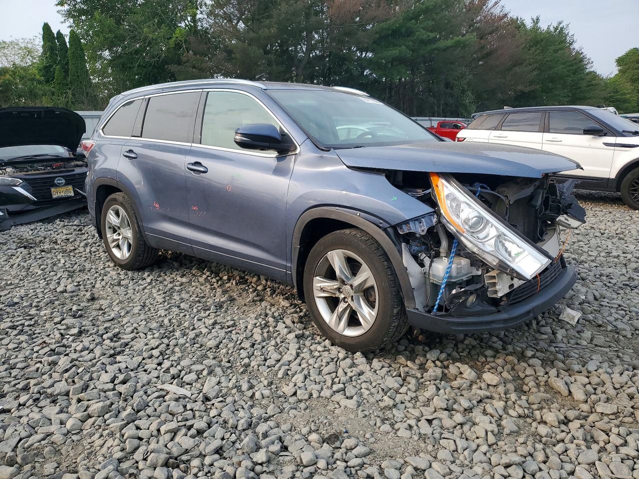 2015 Toyota Highlander Limited Синий vin: 5TDDKRFH4FS185706
