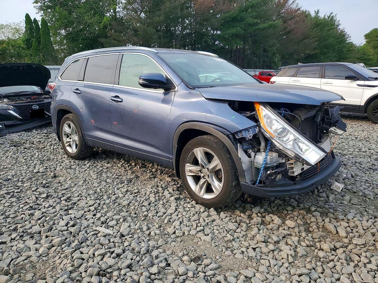 2015 Toyota Highlander Limited Синий vin: 5TDDKRFH4FS185706