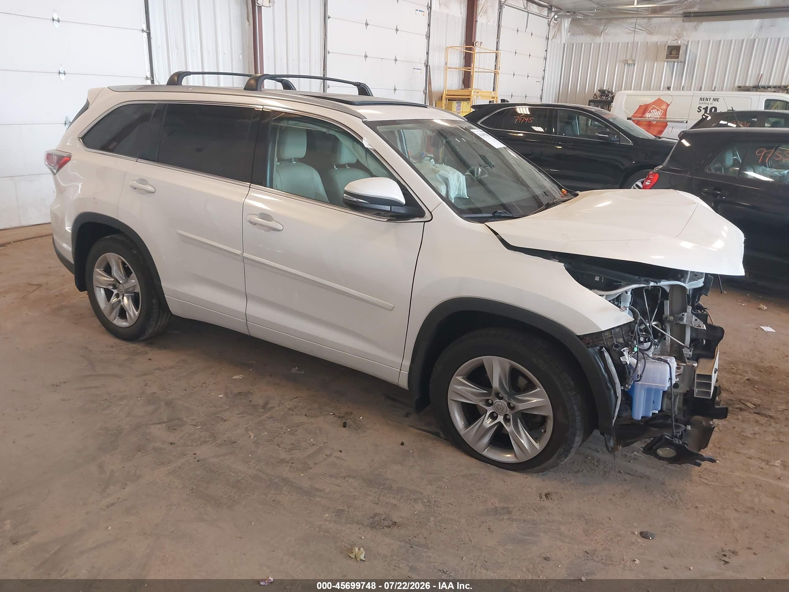 2015 Toyota Highlander Limited/ltd Platinum White vin: 5TDDKRFH4FS188749