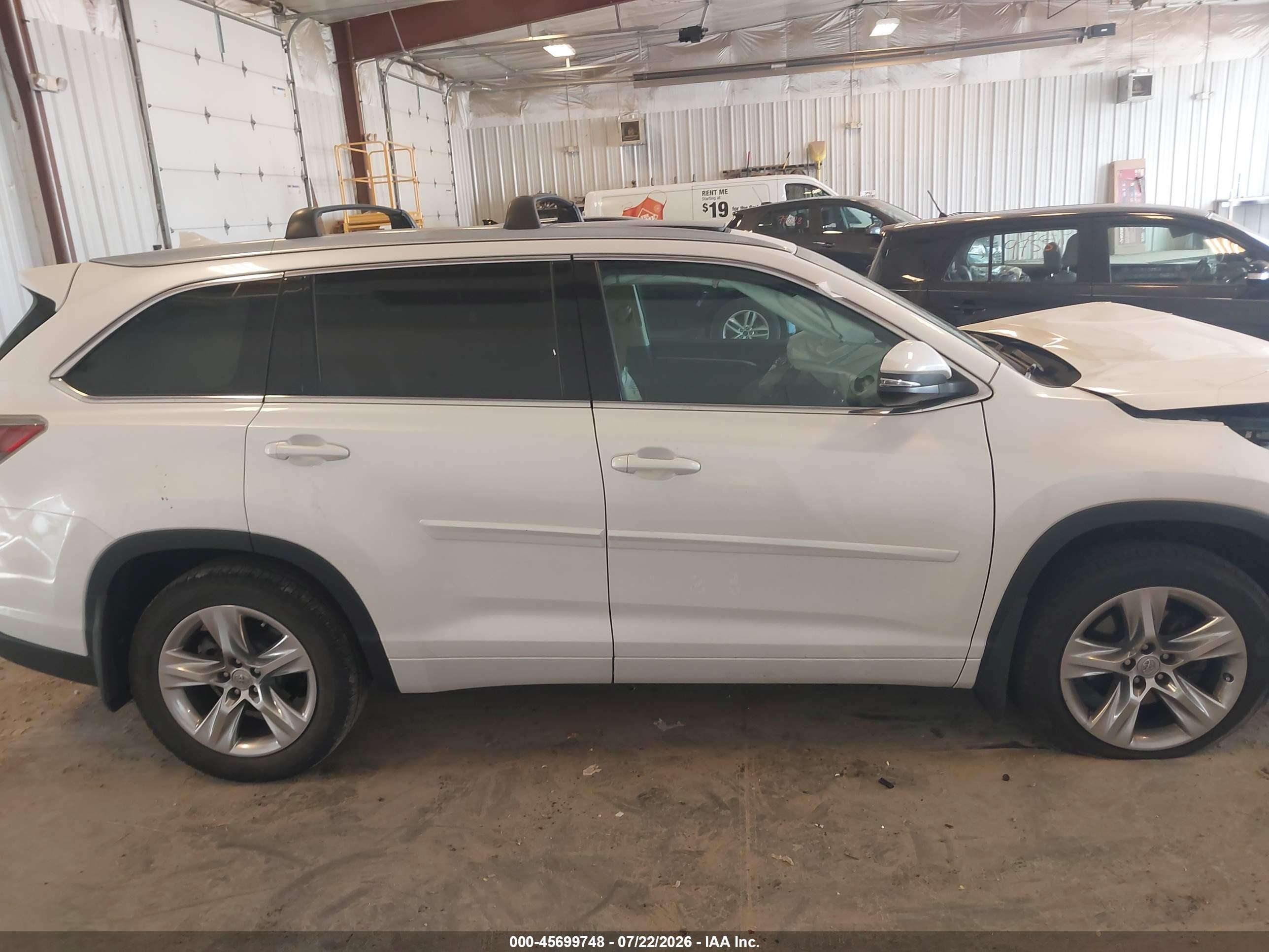 2015 Toyota Highlander Limited/ltd Platinum White vin: 5TDDKRFH4FS188749