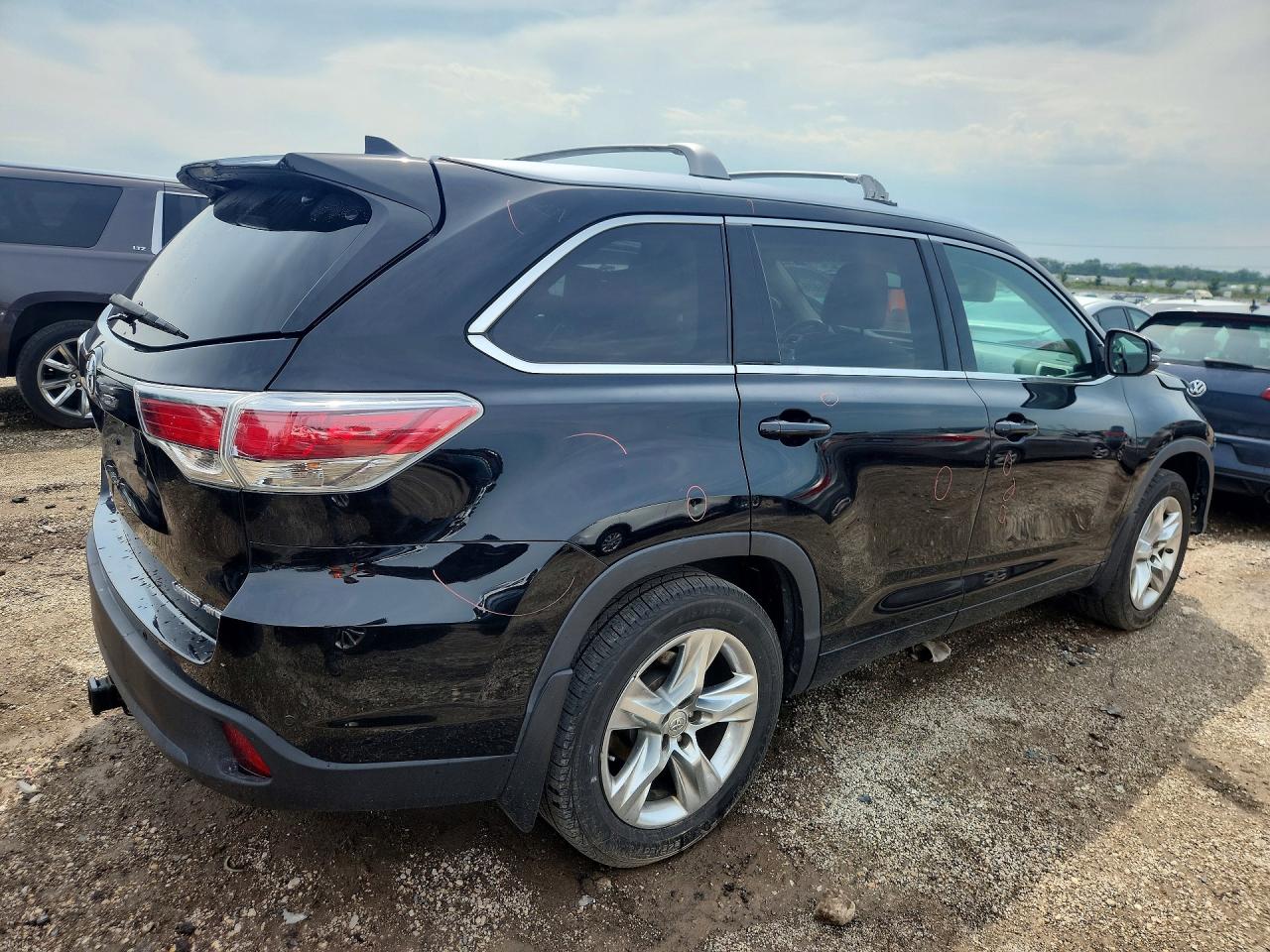 2015 Toyota Highlander Limited Black vin: 5TDDKRFH4FS198200