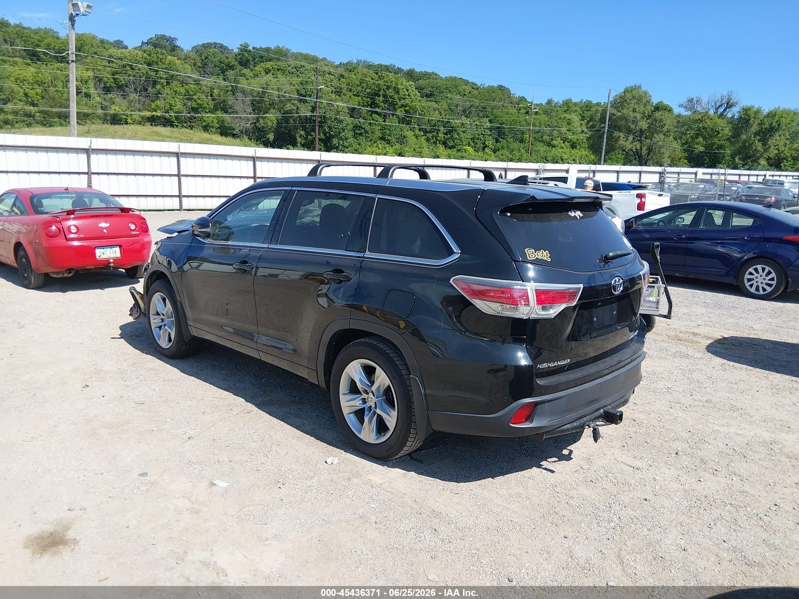 2015 Toyota Highlander Limited Platinum V6 Black vin: 5TDDKRFH4FS223743
