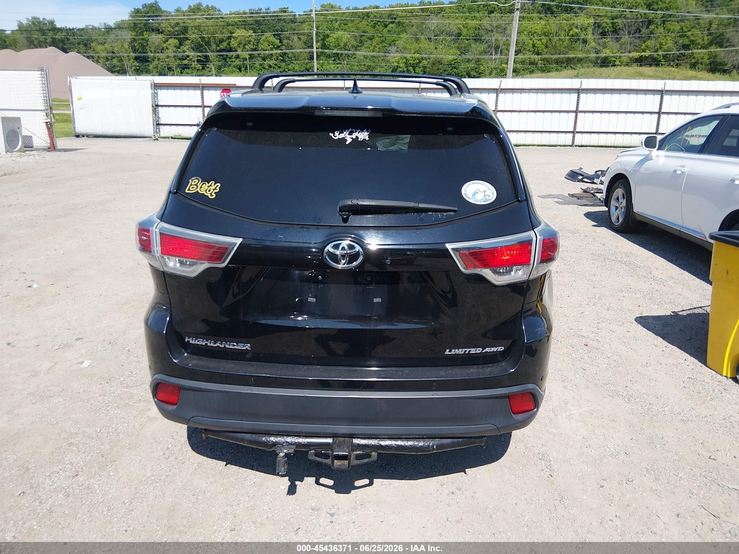 2015 Toyota Highlander Limited Platinum V6 Black vin: 5TDDKRFH4FS223743