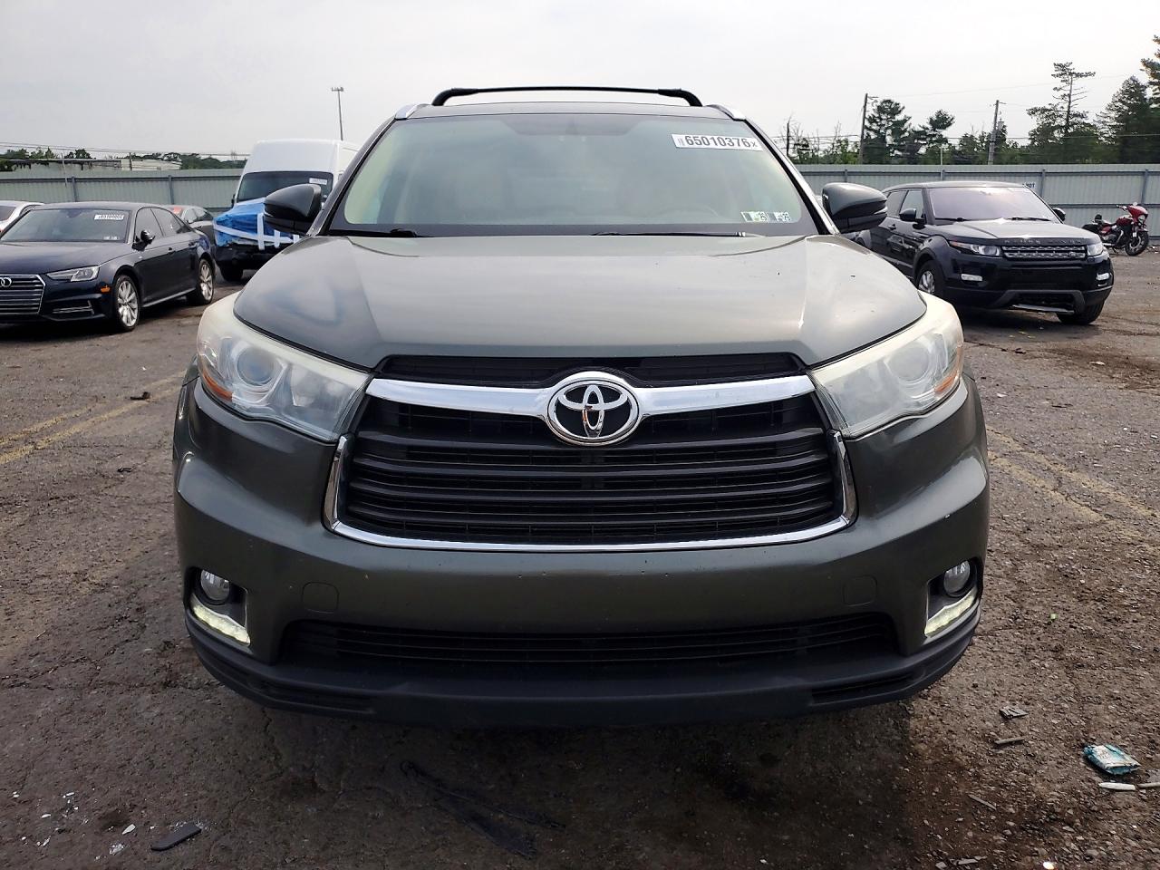 2014 Toyota Highlander Limited Зеленый vin: 5TDDKRFH5ES035344
