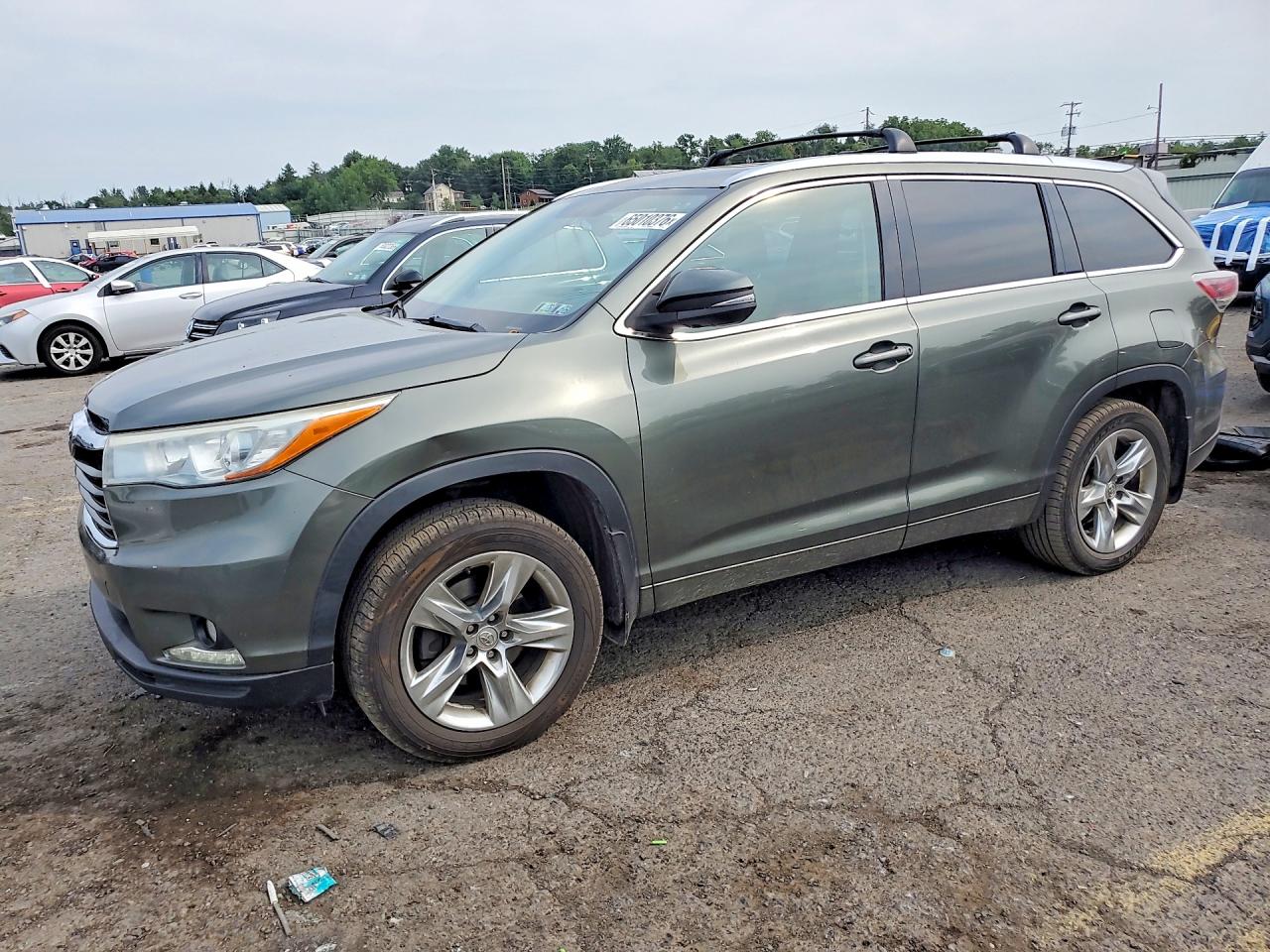 2014 Toyota Highlander Limited Green vin: 5TDDKRFH5ES035344