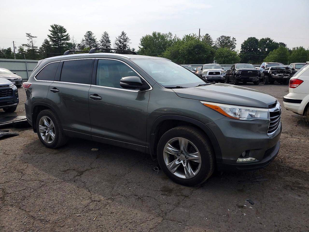 2014 Toyota Highlander Limited Зеленый vin: 5TDDKRFH5ES035344
