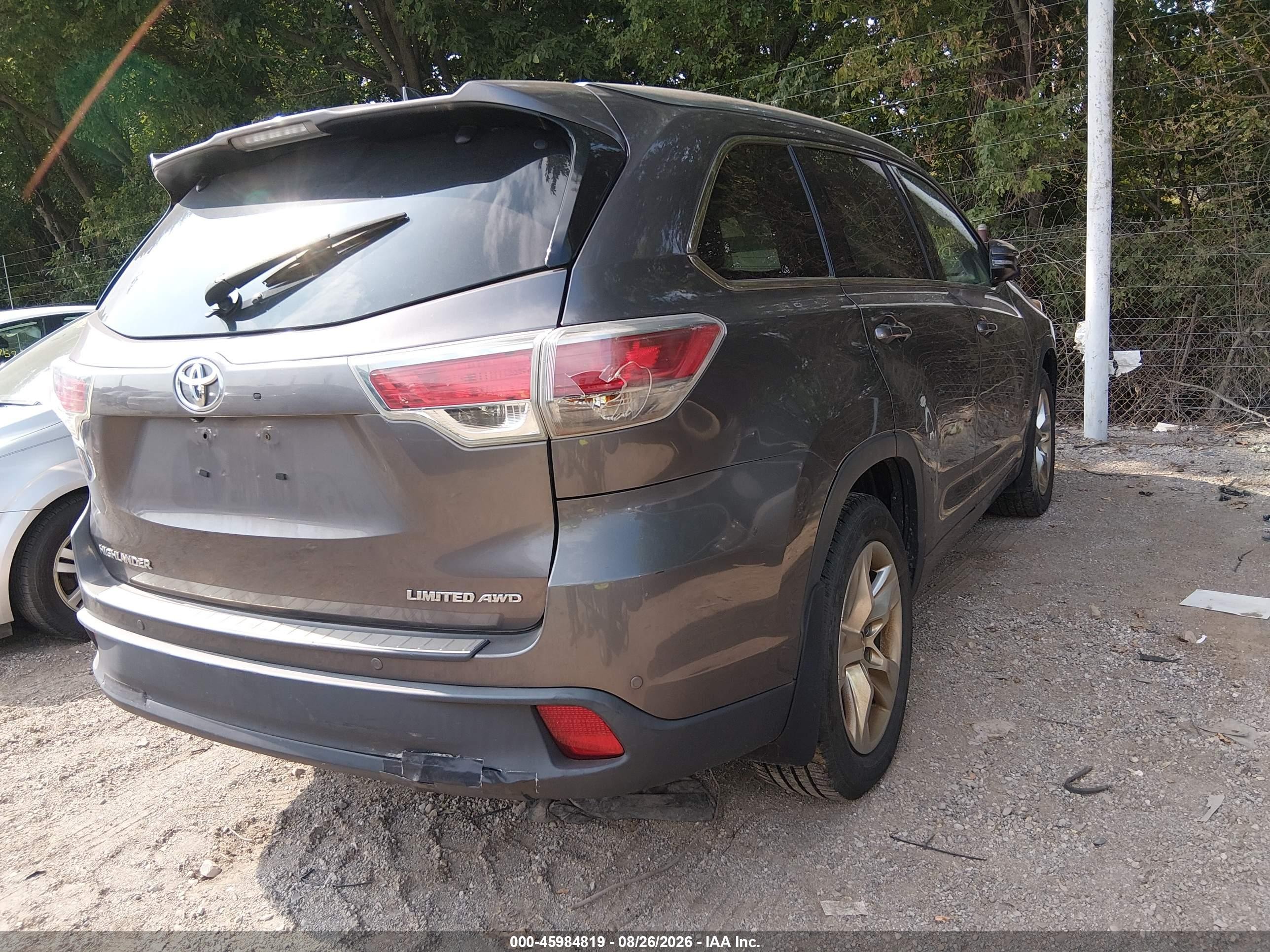 2014 Toyota Highlander Limited V6 Gray vin: 5TDDKRFH5ES054167
