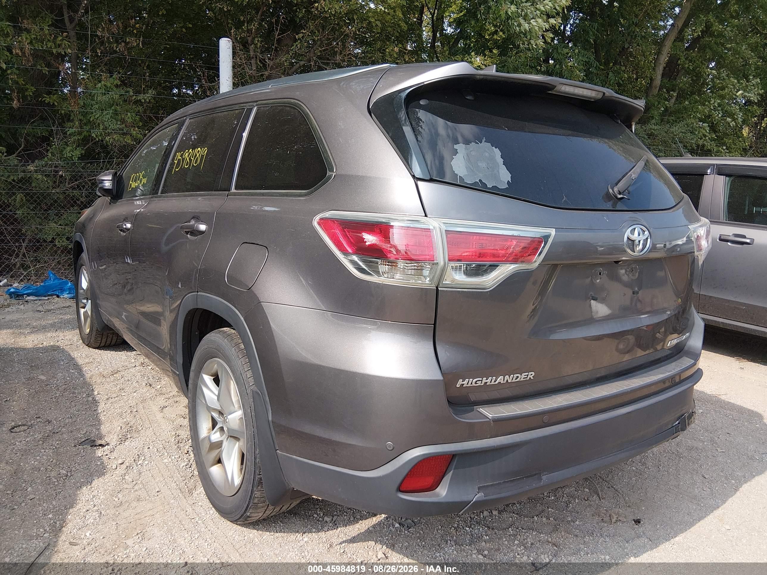 2014 Toyota Highlander Limited V6 Gray vin: 5TDDKRFH5ES054167