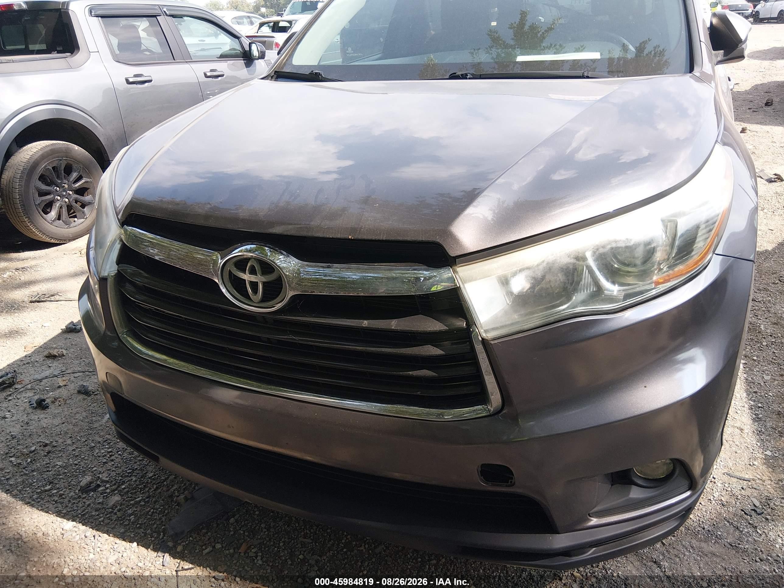 2014 Toyota Highlander Limited V6 Gray vin: 5TDDKRFH5ES054167
