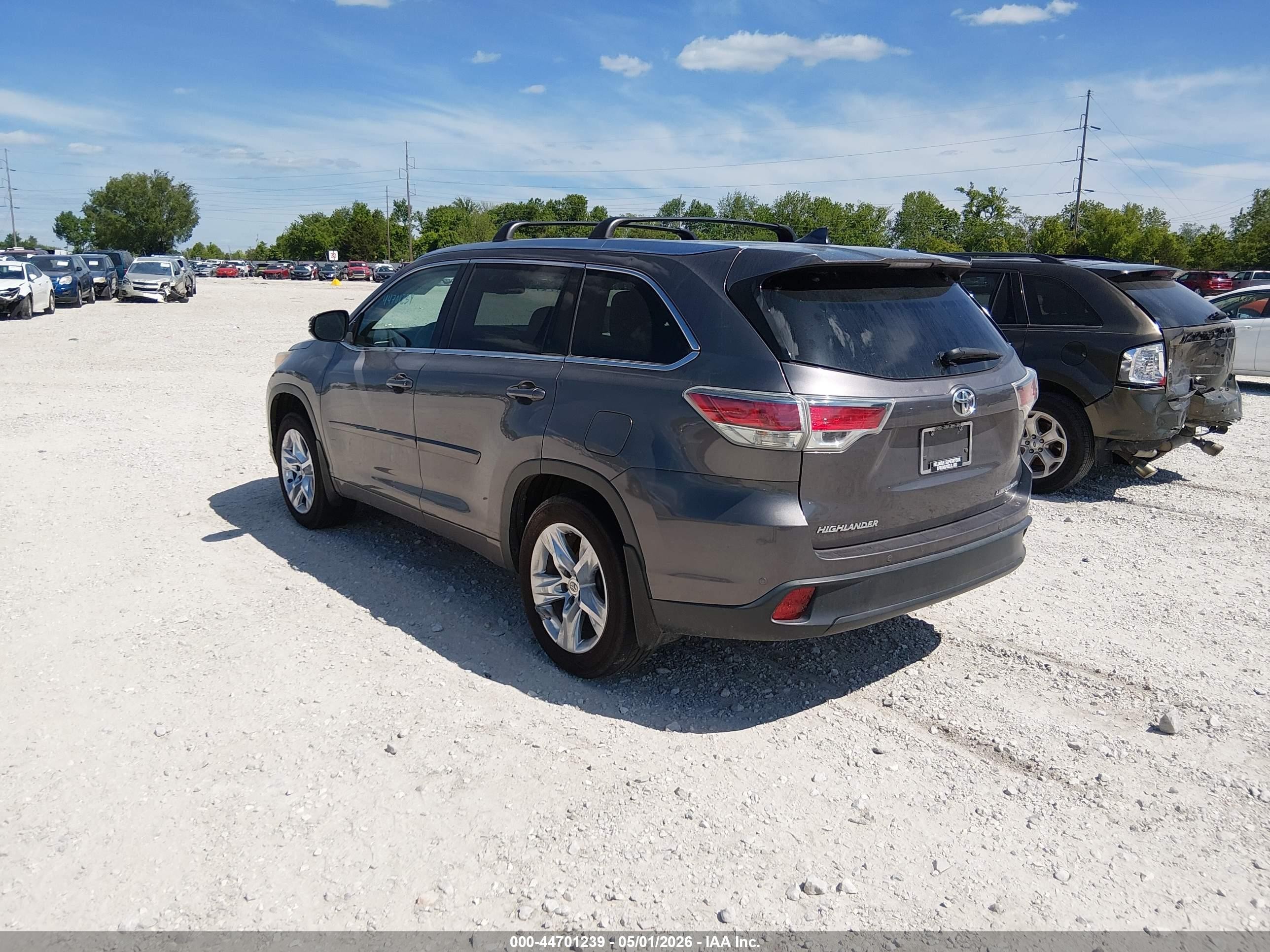 2015 Toyota Highlander Limited V6 Gray vin: 5TDDKRFH5FS124297