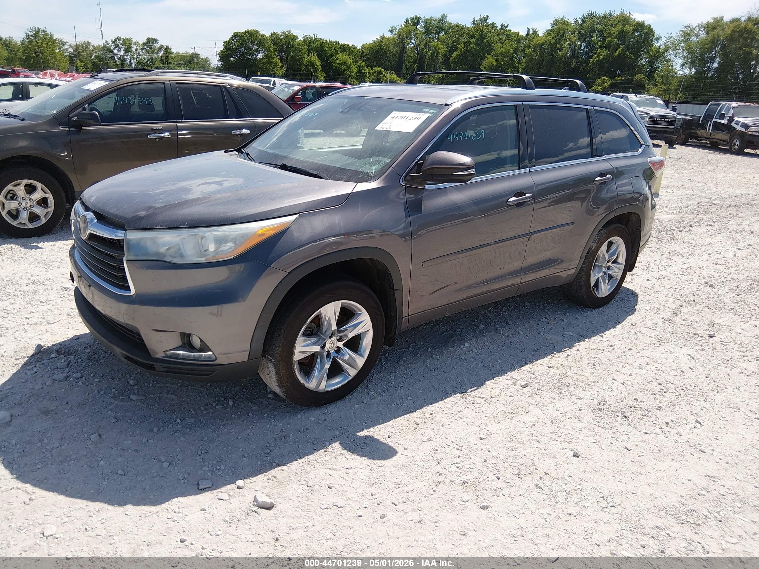 2015 Toyota Highlander Limited V6 Gray vin: 5TDDKRFH5FS124297