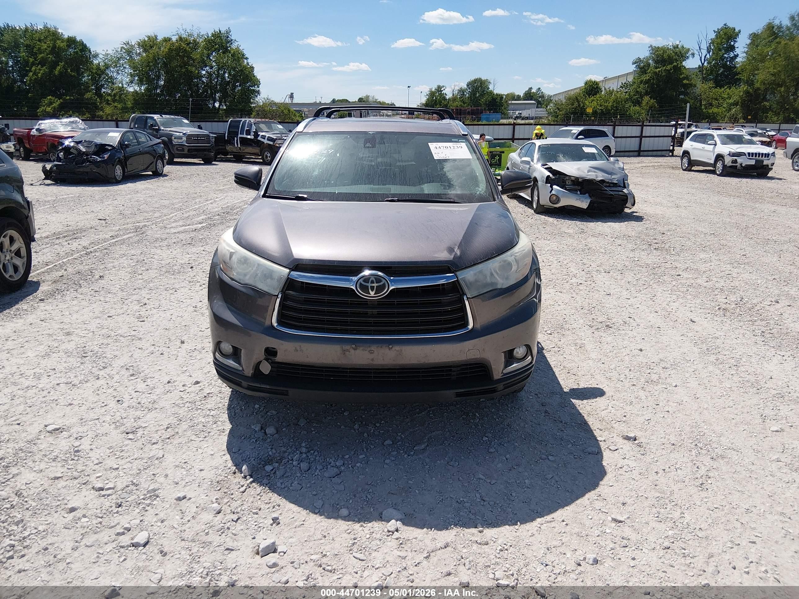 2015 Toyota Highlander Limited V6 Gray vin: 5TDDKRFH5FS124297