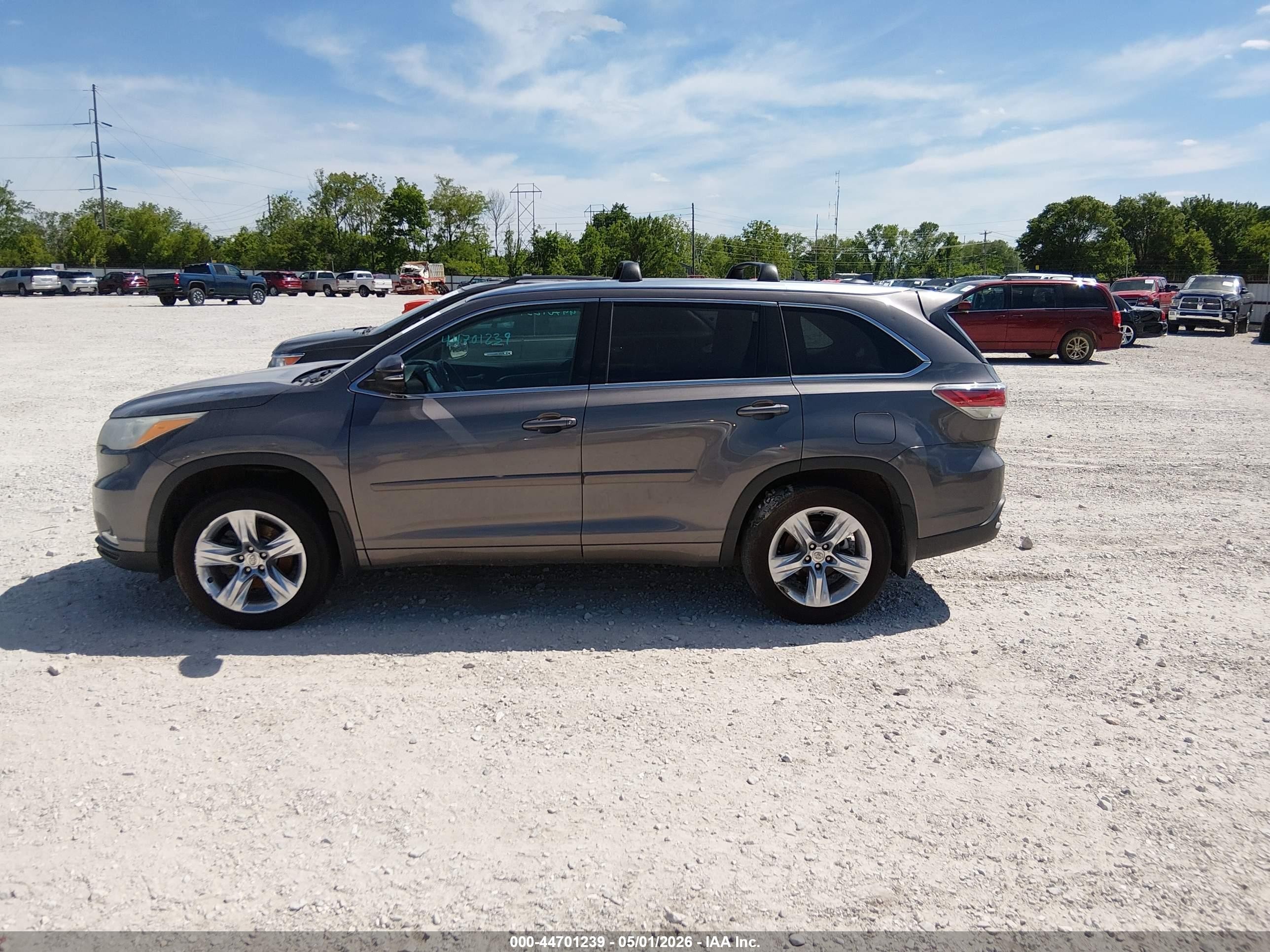 2015 Toyota Highlander Limited V6 Gray vin: 5TDDKRFH5FS124297