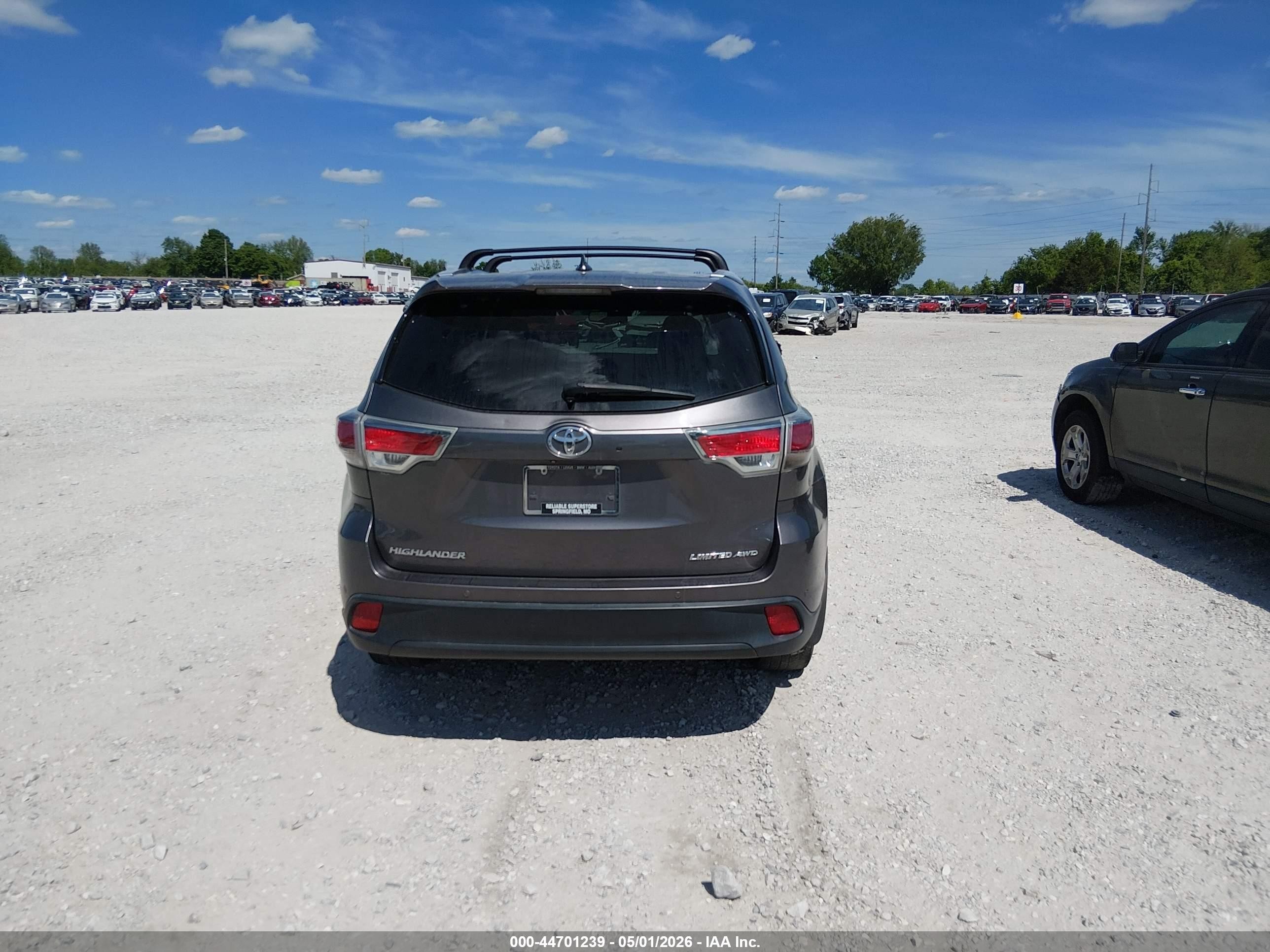2015 Toyota Highlander Limited V6 Gray vin: 5TDDKRFH5FS124297