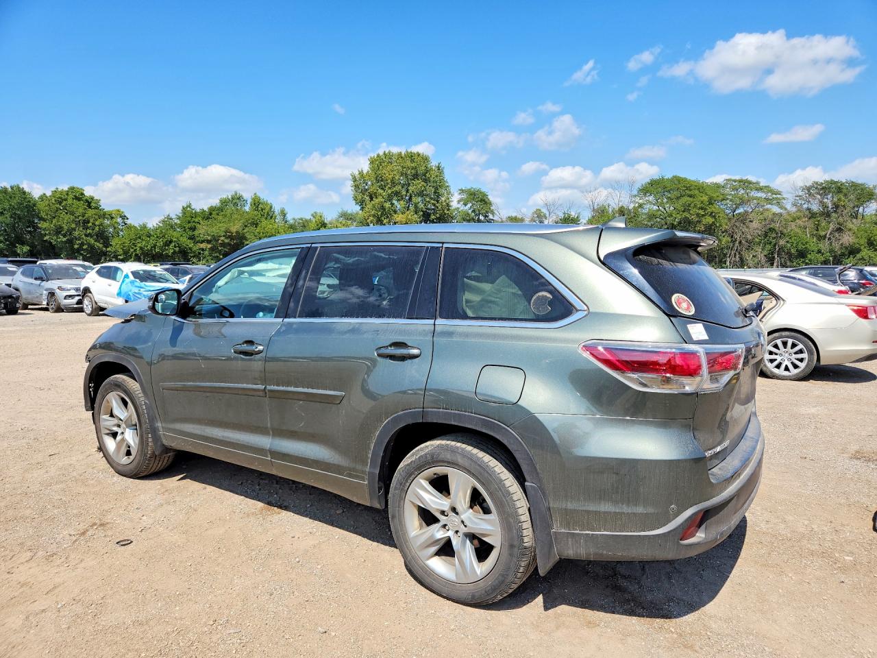 2015 Toyota Highlander Limited Green vin: 5TDDKRFH5FS129743