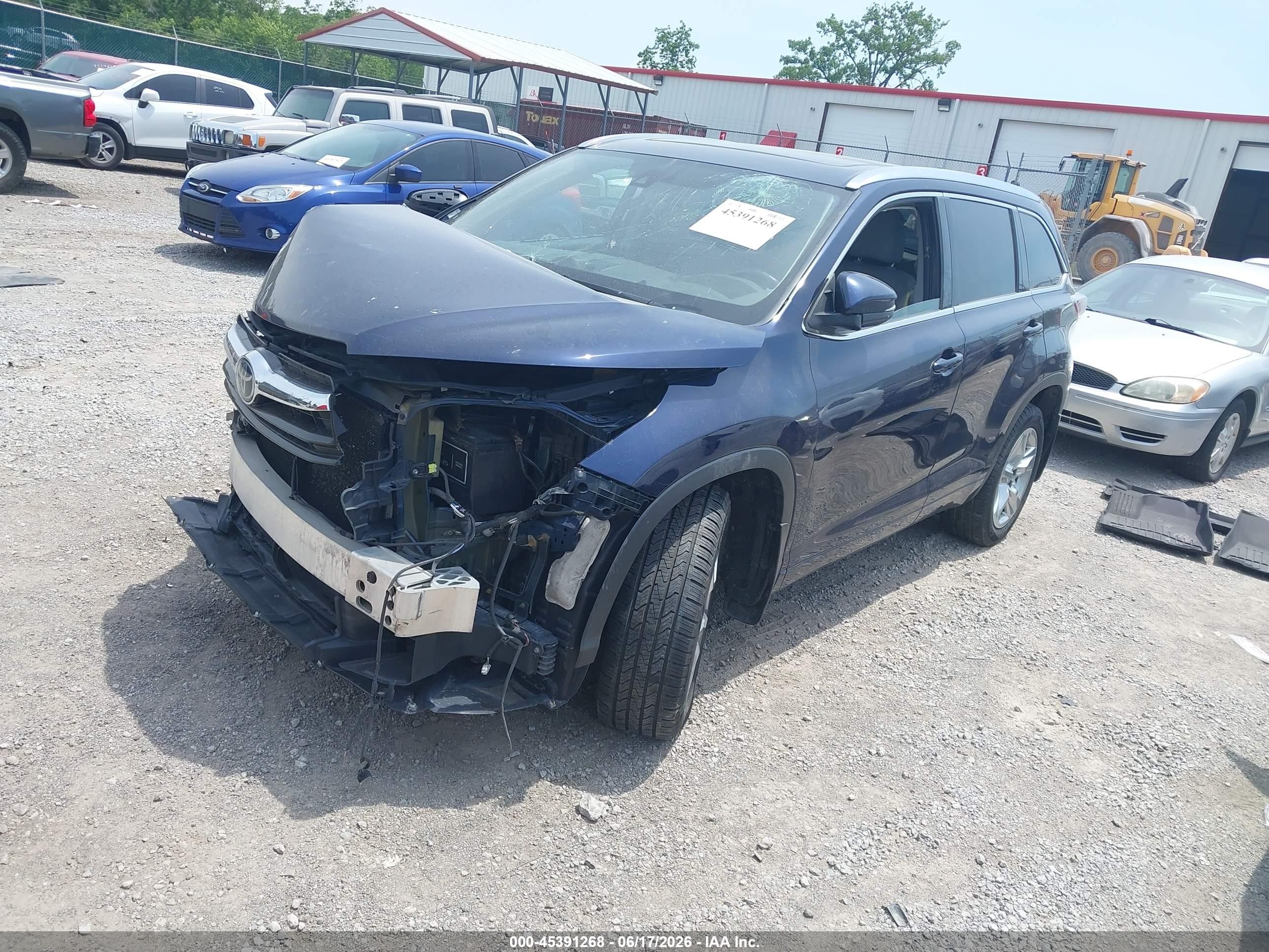 2015 Toyota Highlander Limited Platinum V6 Синий vin: 5TDDKRFH5FS181339
