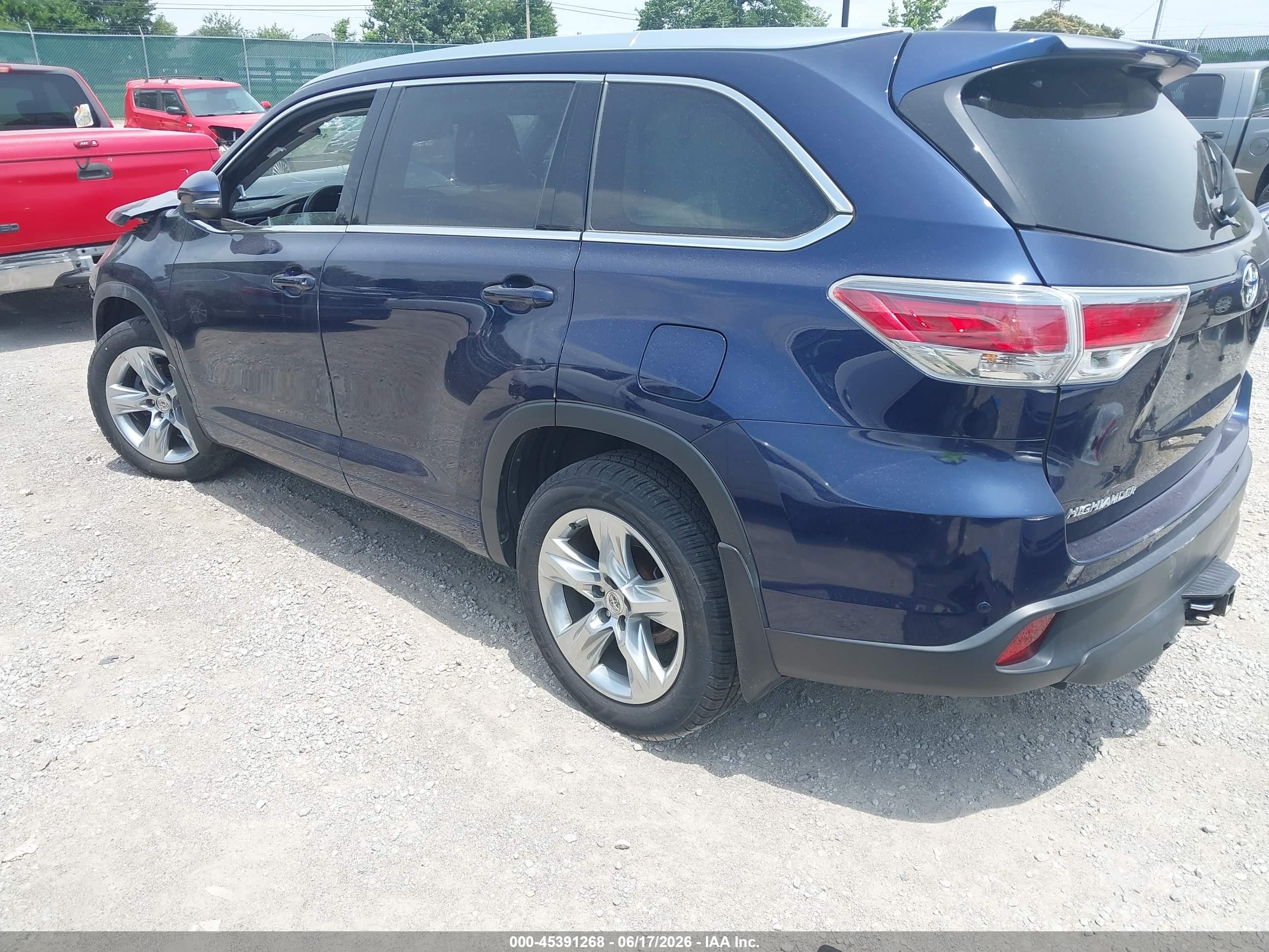 2015 Toyota Highlander Limited Platinum V6 Синий vin: 5TDDKRFH5FS181339
