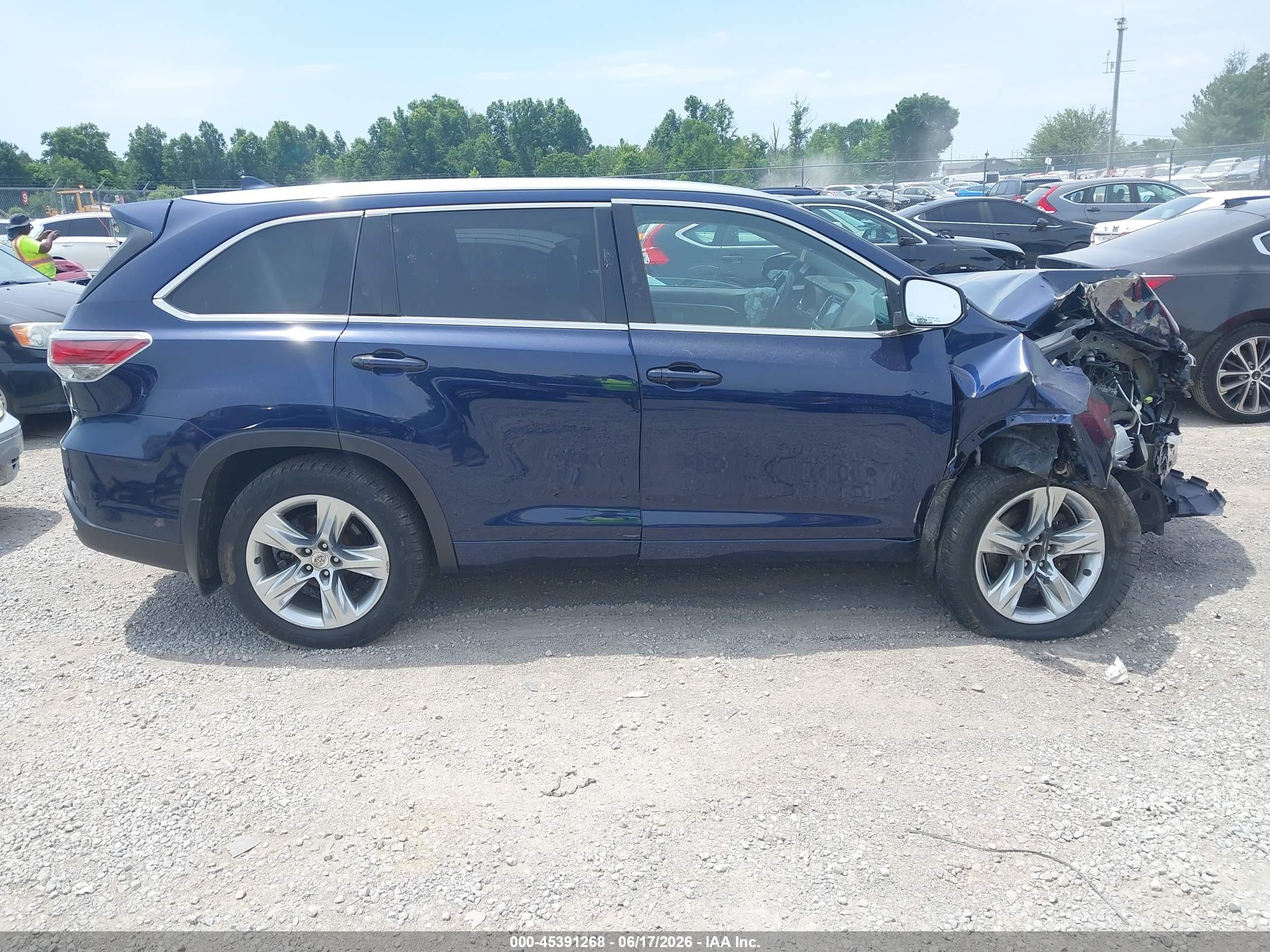 2015 Toyota Highlander Limited Platinum V6 Синий vin: 5TDDKRFH5FS181339