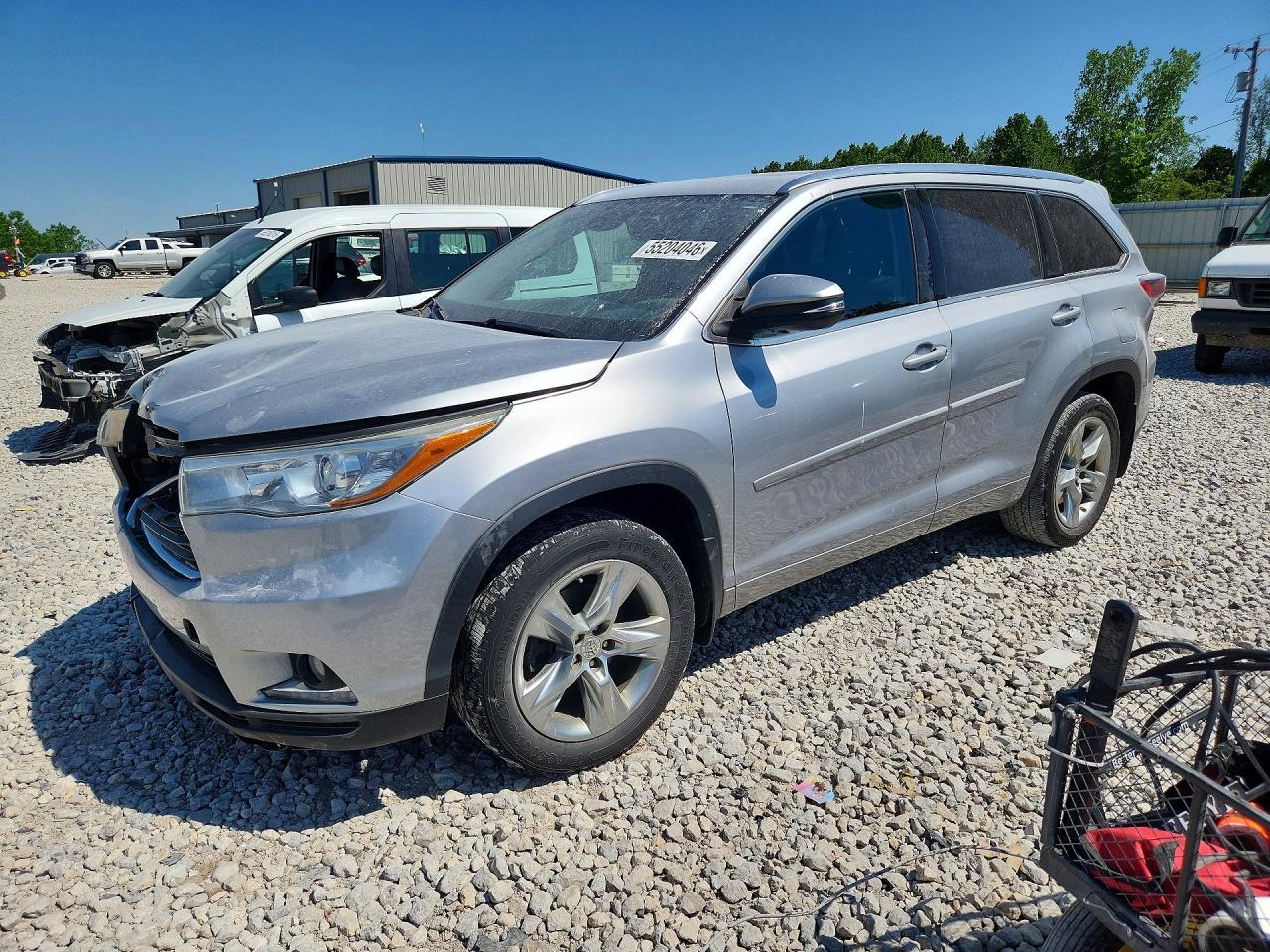 2015 Toyota Highlander Limited Silver vin: 5TDDKRFH5FS222973
