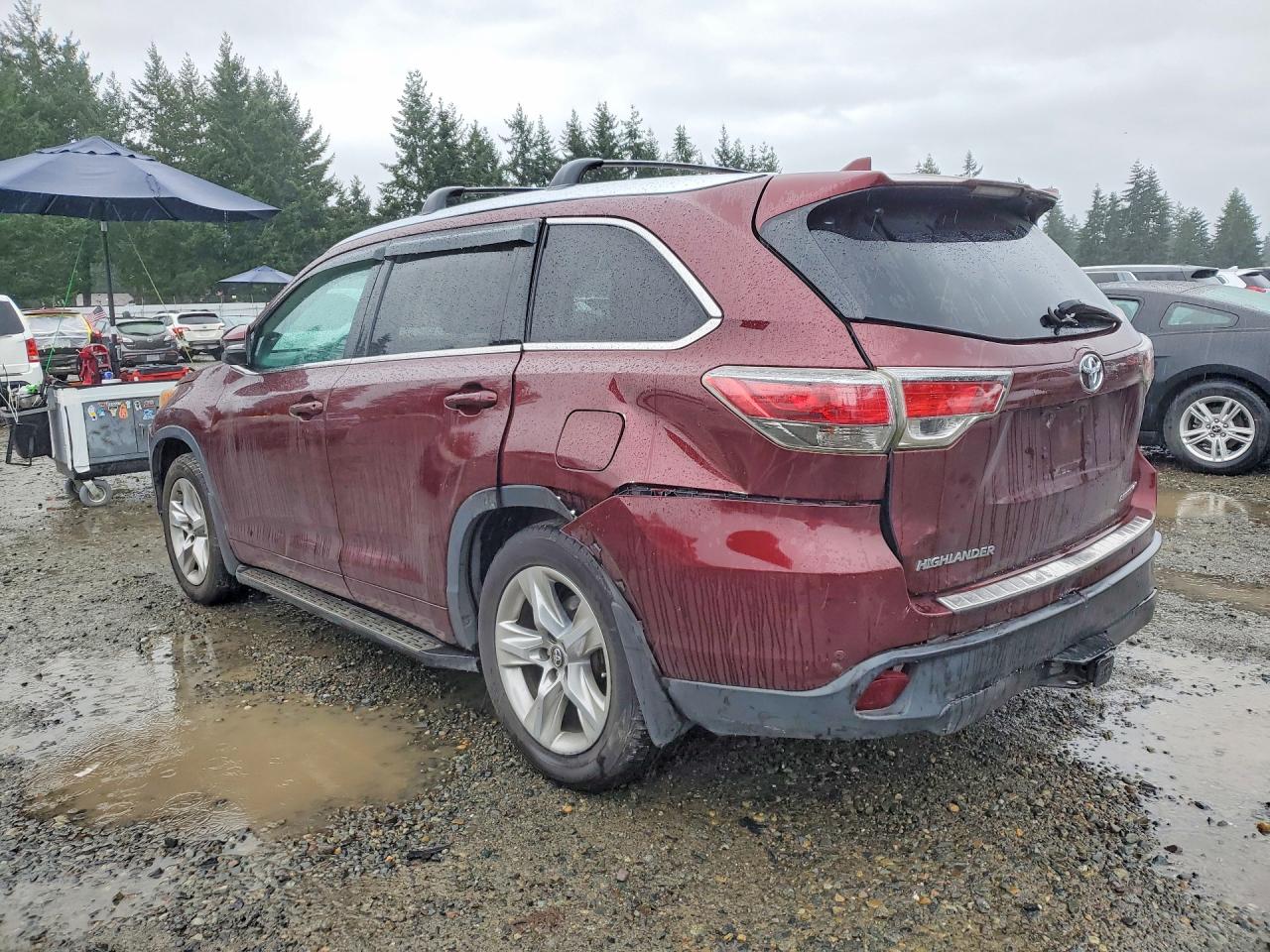 2016 Toyota Highlander Limited Бордовый vin: 5TDDKRFH5GS325554