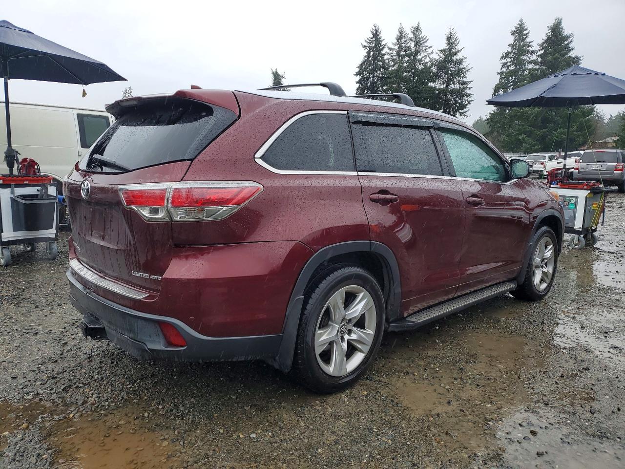 2016 Toyota Highlander Limited Бордовый vin: 5TDDKRFH5GS325554