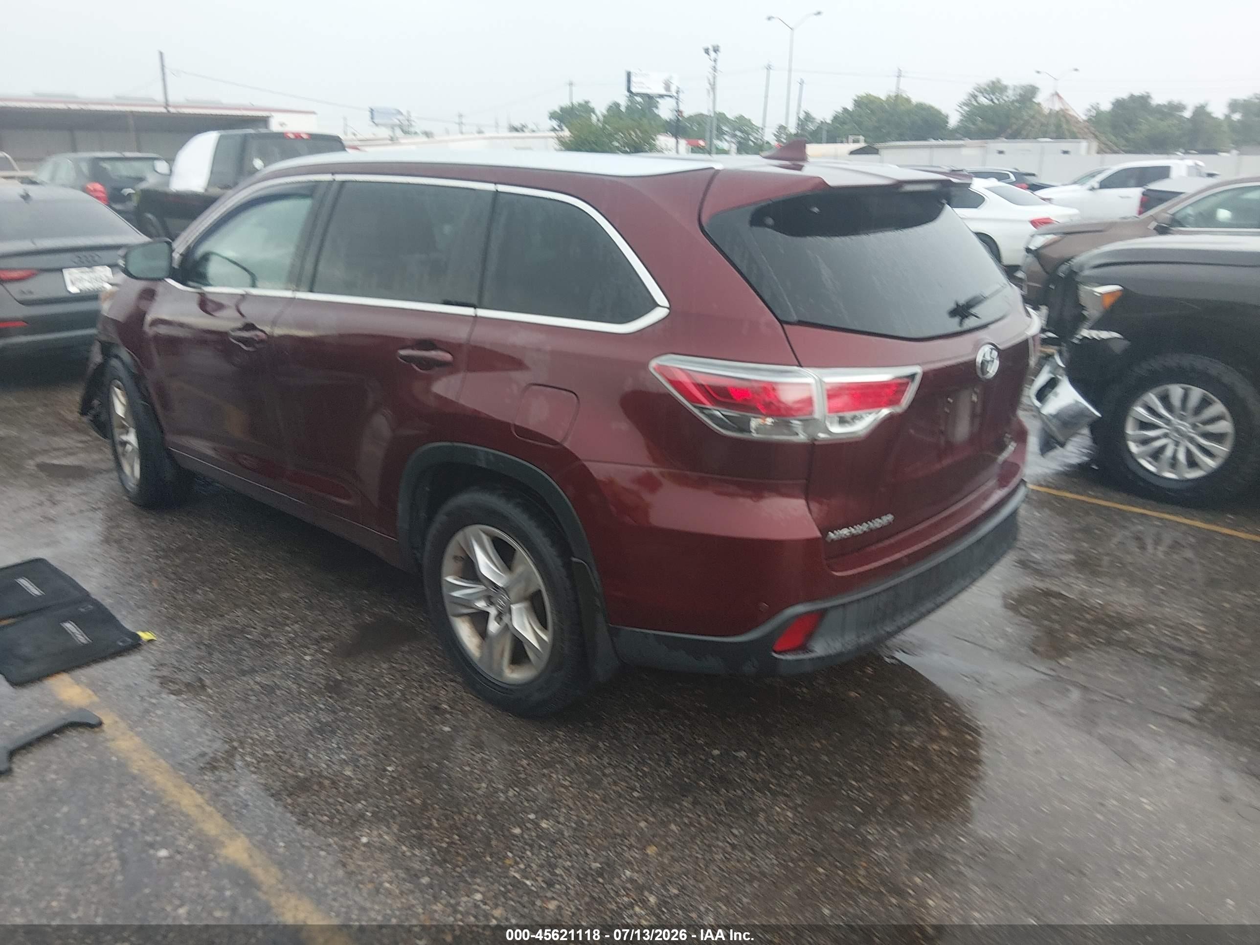 2014 Toyota Highlander Limited Platinum V6 Burgundy vin: 5TDDKRFH6ES006578